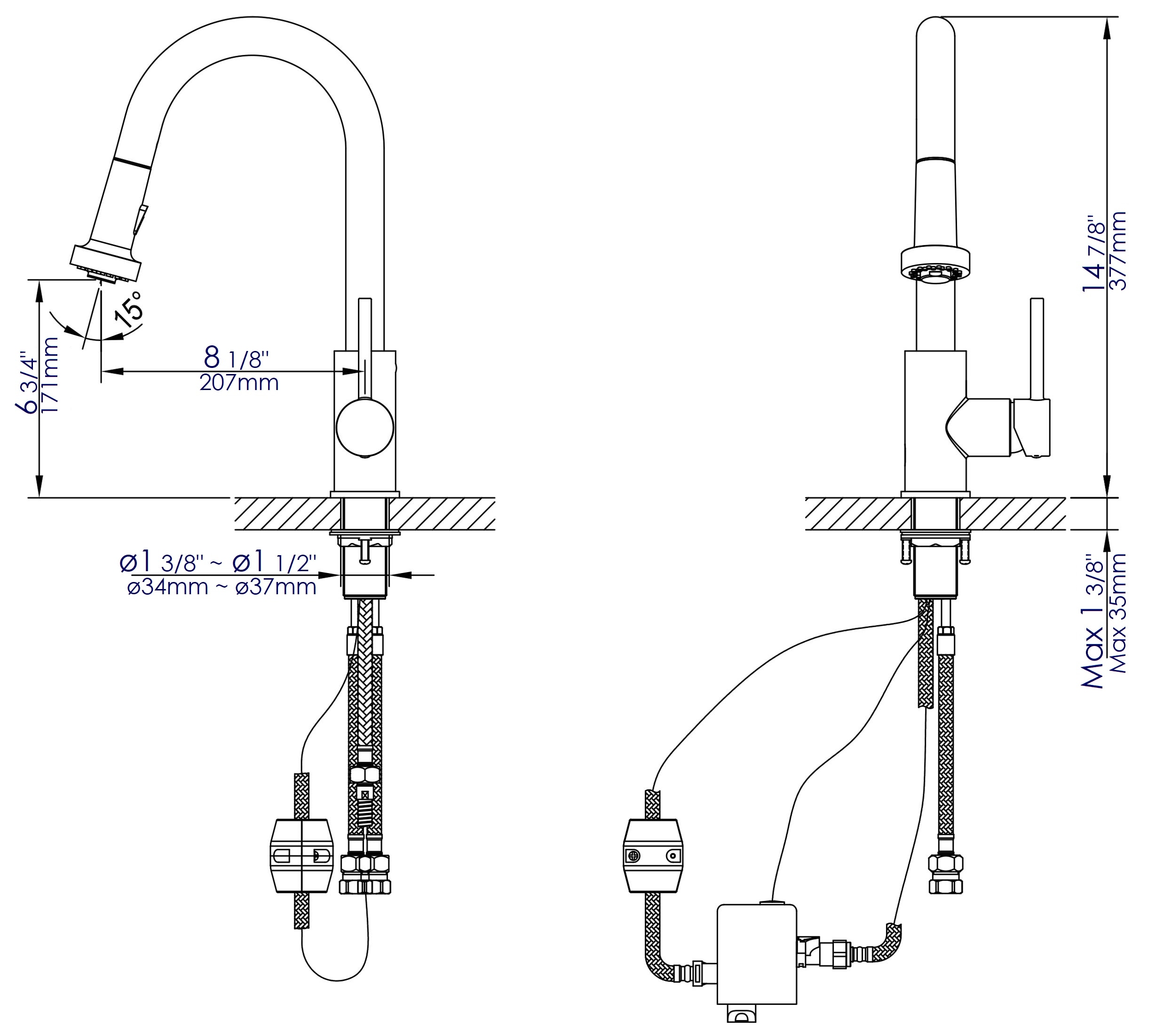 ALFI ABKF3262-BN Kitchen-Faucets - View #9