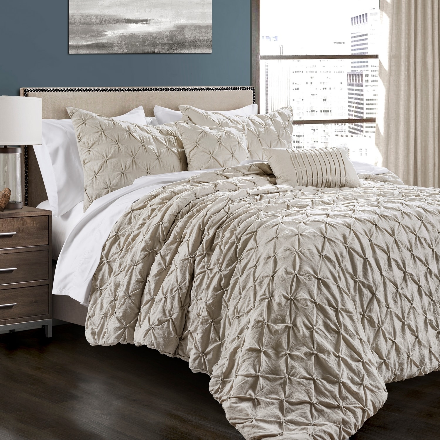 Lush Decor 16T003913 Wheat Solid Full/Queen Comforter