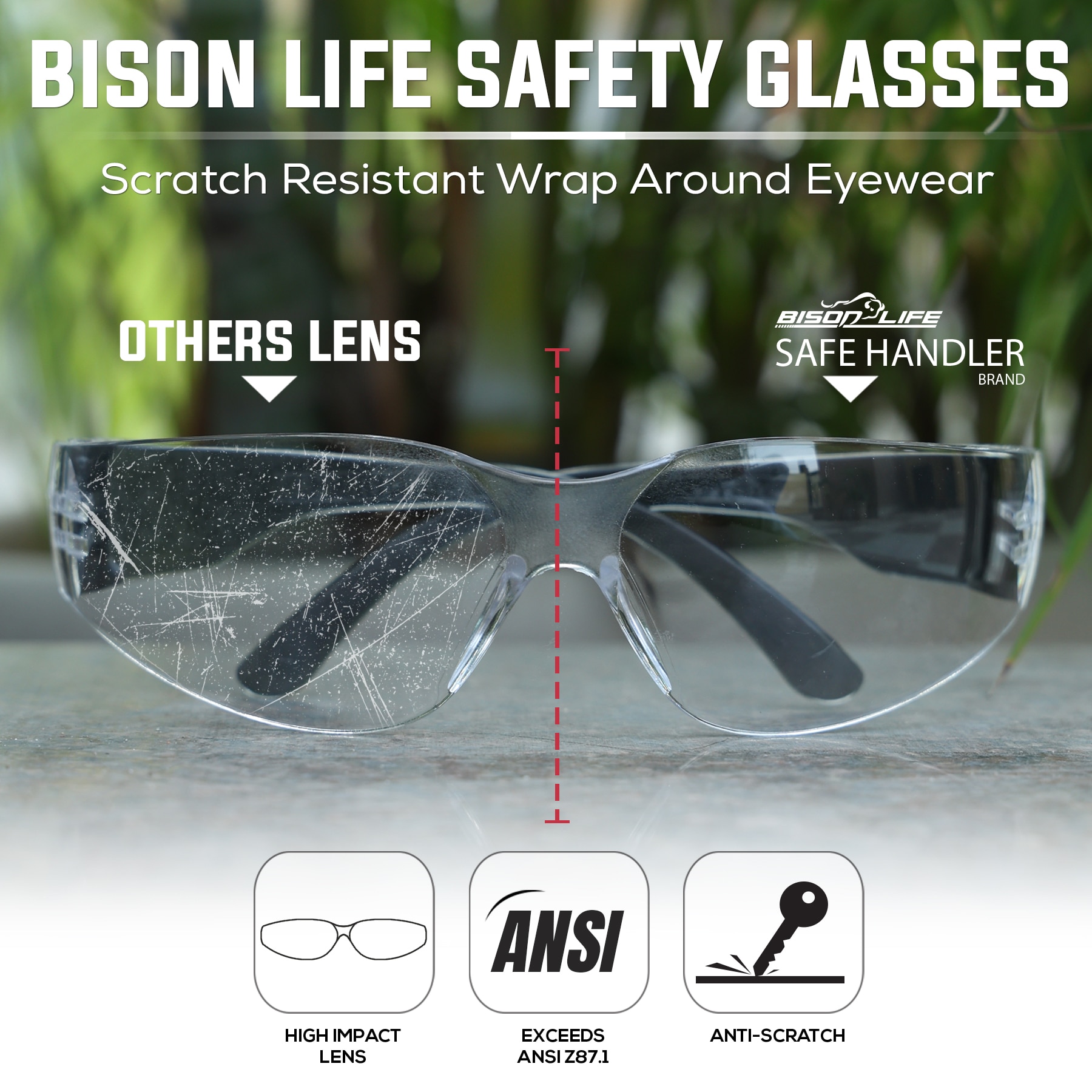 BISON LIFE SH-CR-CLLCT-SG9BK-CS Protective-Eye-Wear - View #8