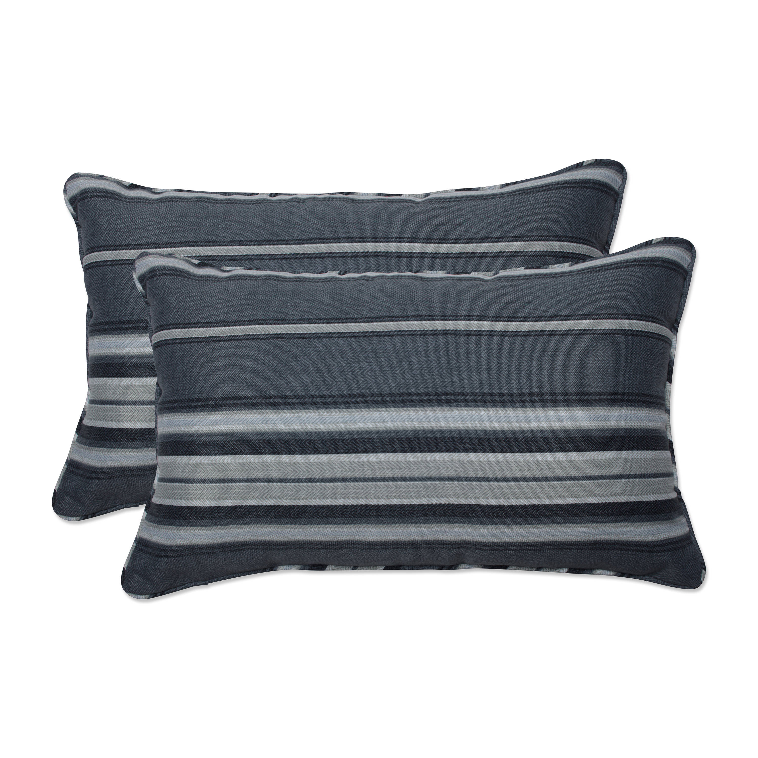 Pillow Perfect 684314 Terrace Noir Rectangular Throw Pillow (Set of 2) 2-Pack Graphic Print Grey Rectangular Throw Pillow