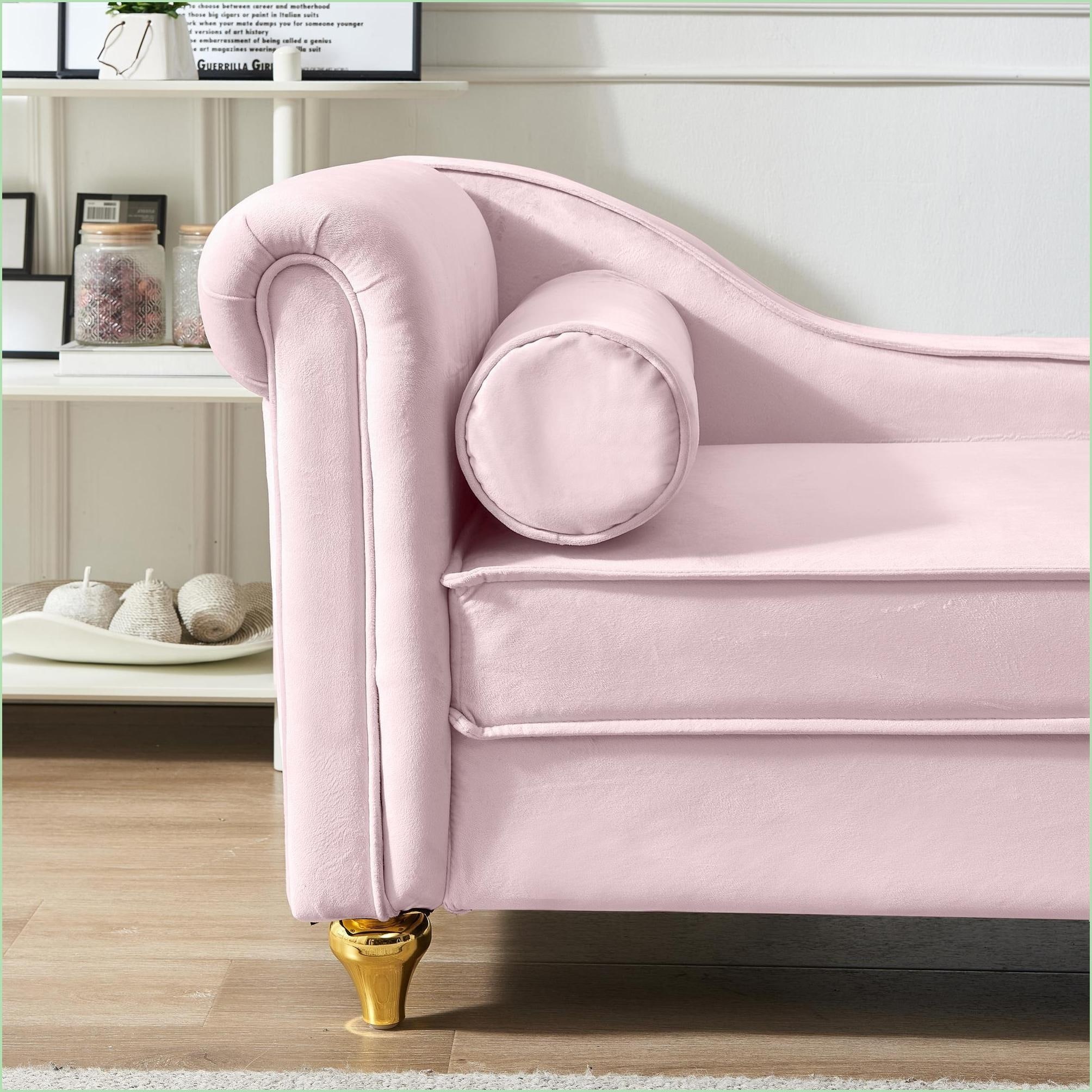 Watnature Chaise Lounge Modern Velvet with Storage for Bedroom Living ...