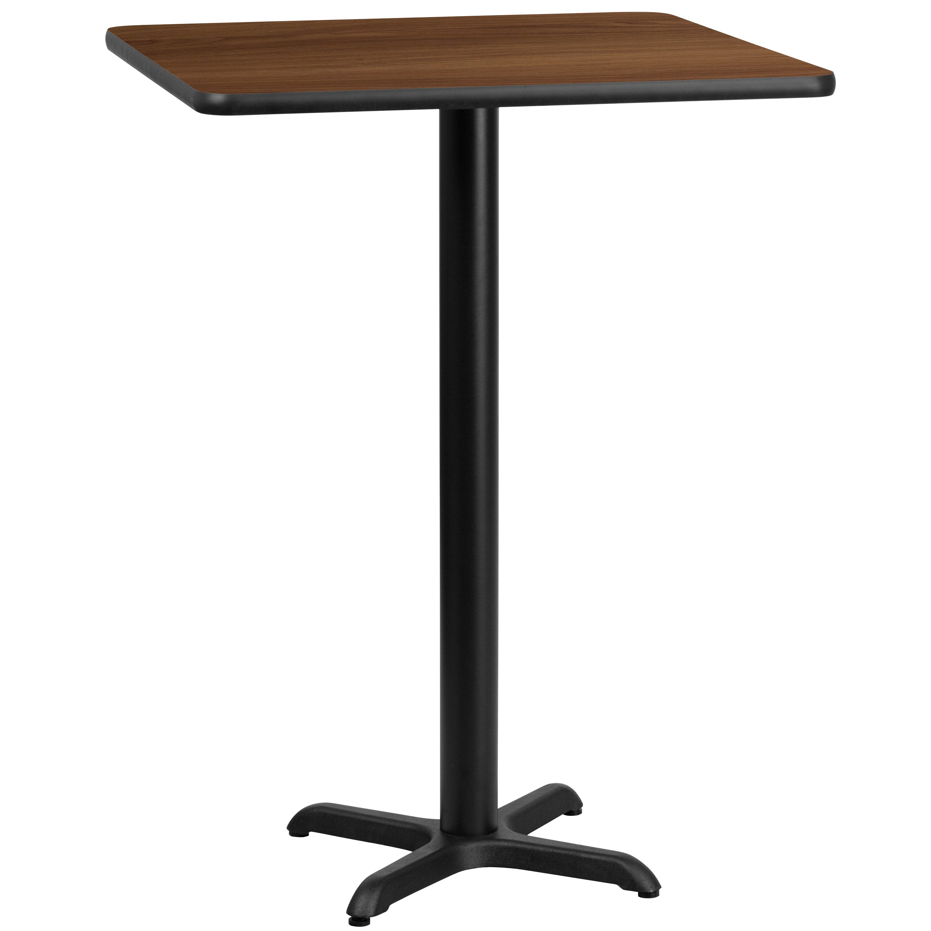 Flash Furniture 889142007142 Walnut Contemporary/Modern Bar Table, Wood veneer with Black Metal 24-Inches L x 43.13-Inches H
