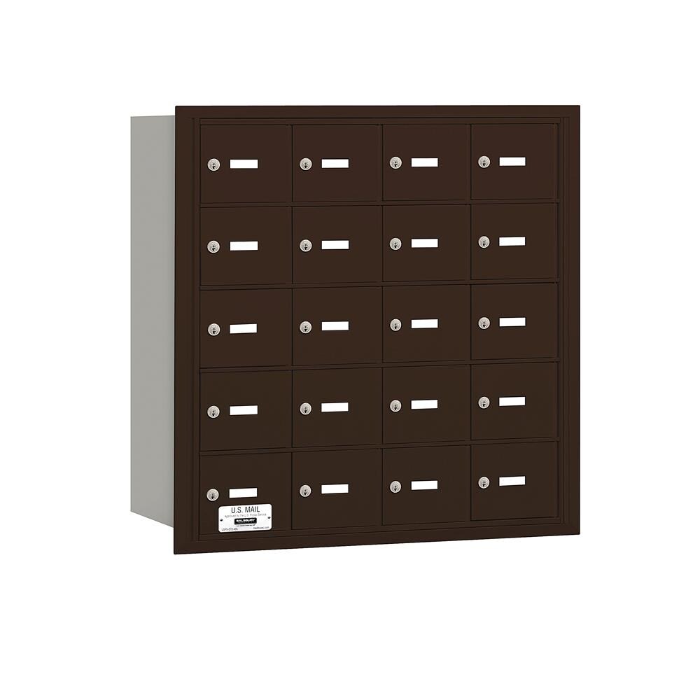 SALSBURY INDUSTRIES 3620ZRP Recessed Mount Bronze Metal Extra Large Lockable Cluster Mailbox