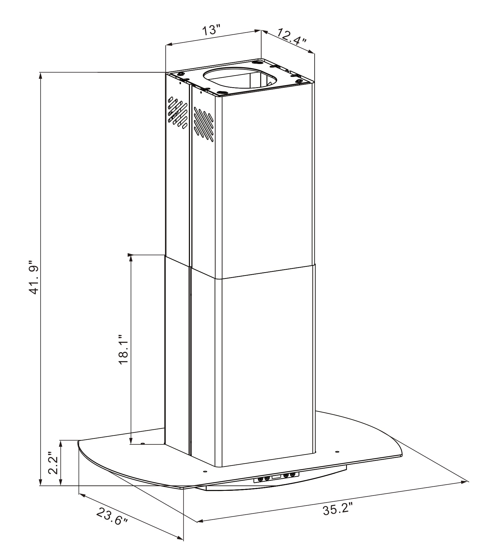 Winflo LRI40B36C Island-Range-Hoods - View #7