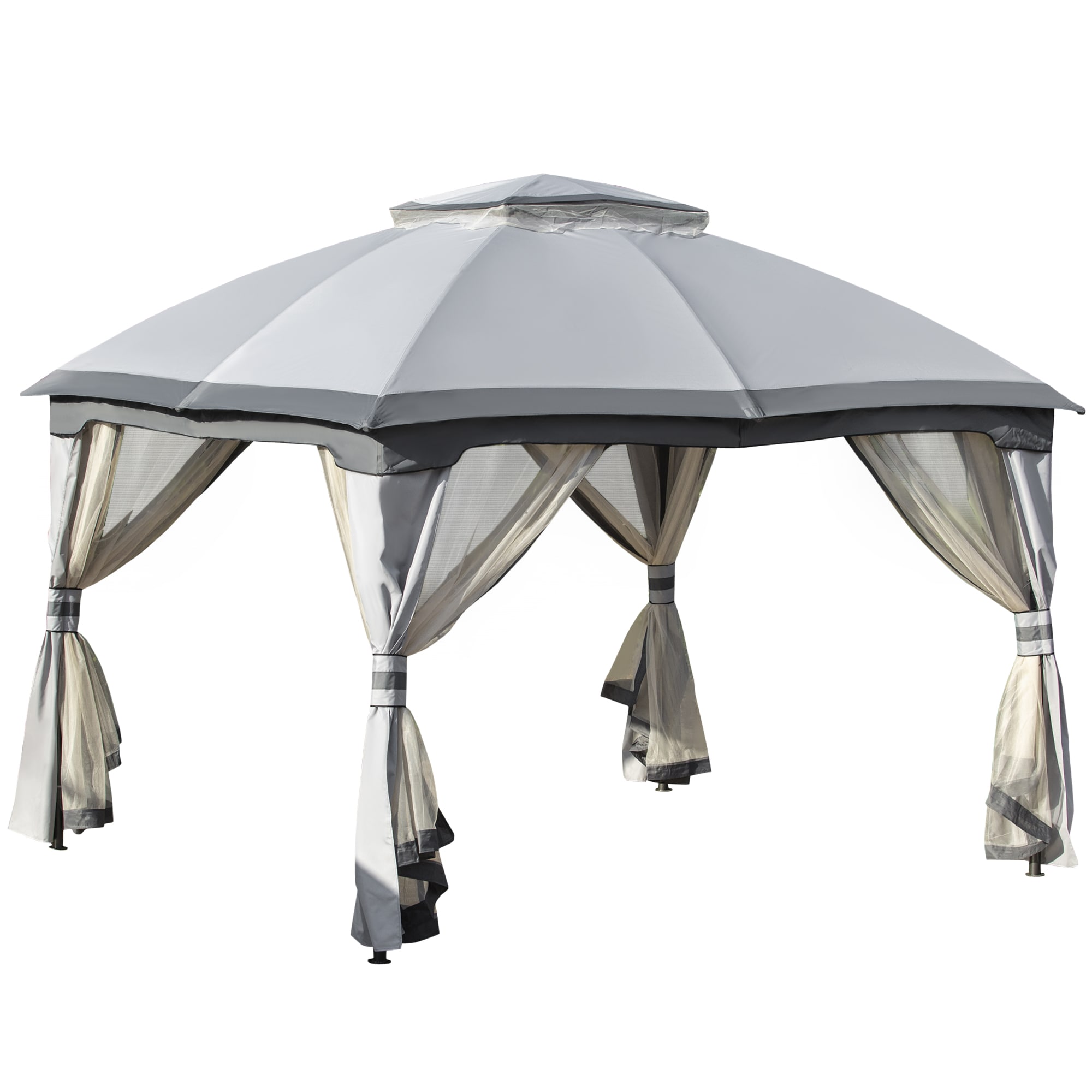 Kahomvis AOS-QP109-547 12-ft x 10-ft Grey Rectangle Semi-permanent Soft top Roof