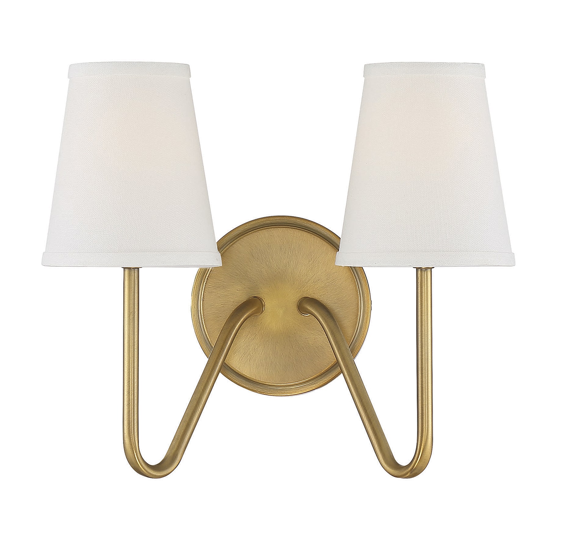 Meridian Lite Trends M90055NB Meridian 13-in W 2 -Light Brushed Brass Wall Sconce