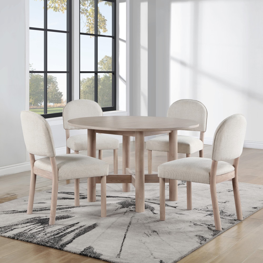 Gabby Washed Oak Transitional Dining Room Set with Round Table ( Seats 4 )