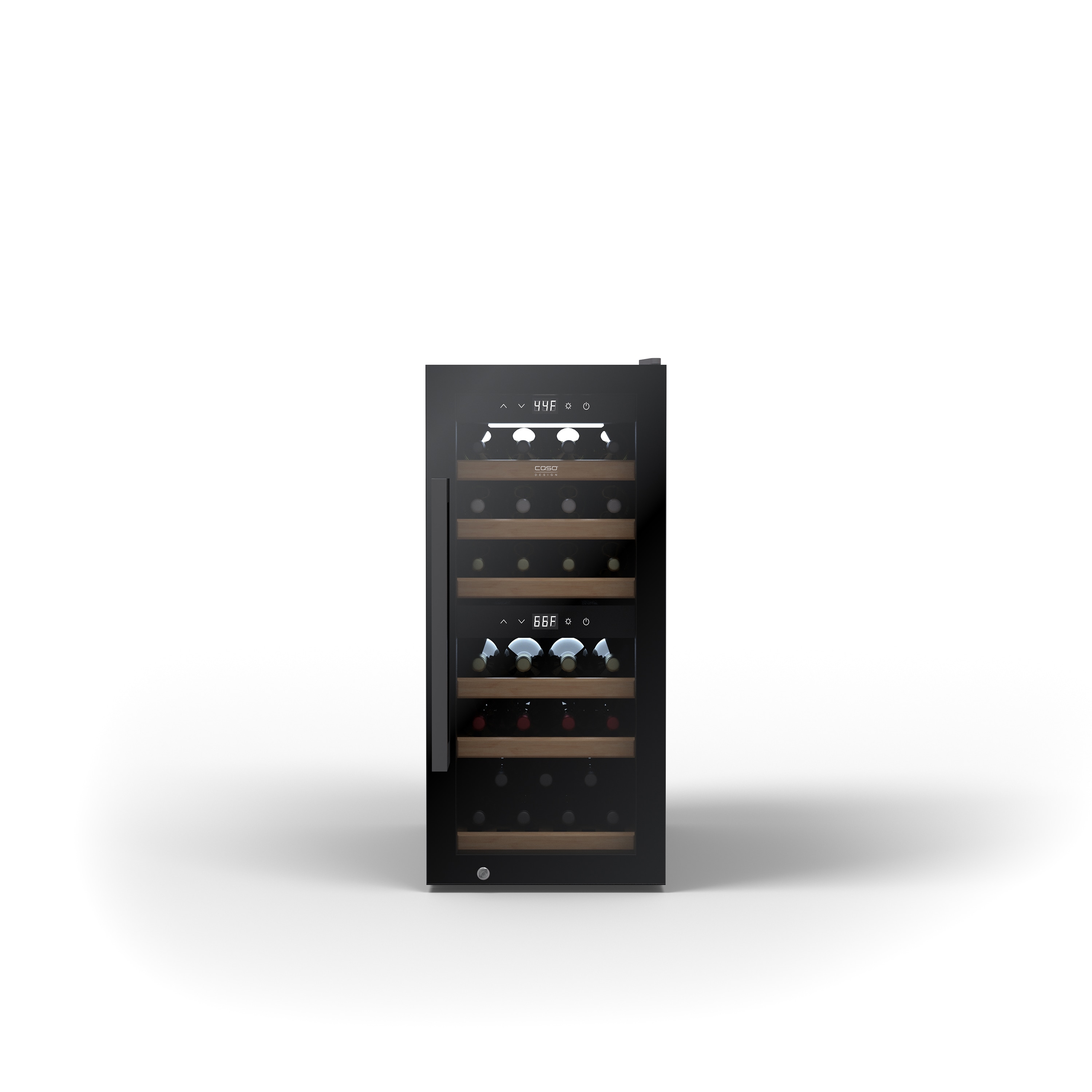 Caso Design 10718 15.55-Inches W 24 -Bottles Black Freestanding Indoor Wine Cooler