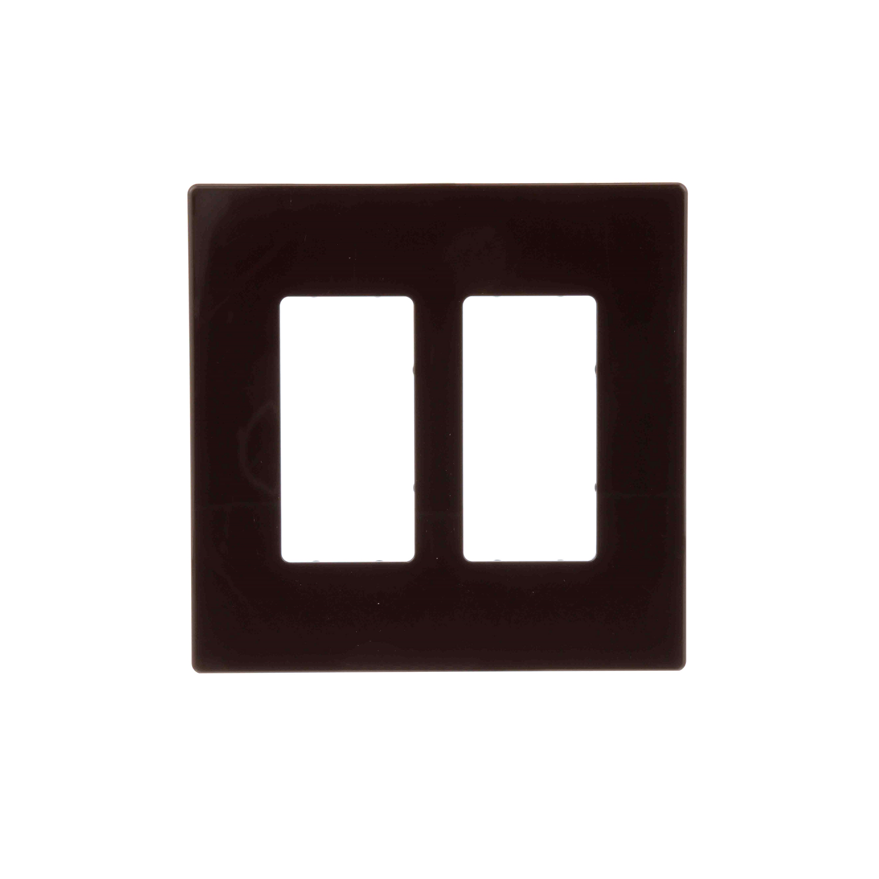  PJS262B-L 2 -Gang Midsize Size Brown Polycarbonate Indoor Screwless Decorator Wall Plate