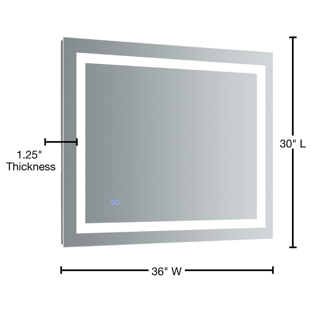 Frameless 36" x 30" Clear LED Bathroom Vanity Mirror