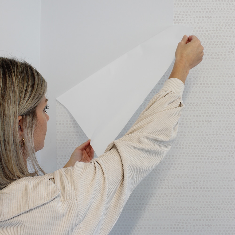 Light Tan Moire Dots Vinyl Peel and Stick Wallpaper
