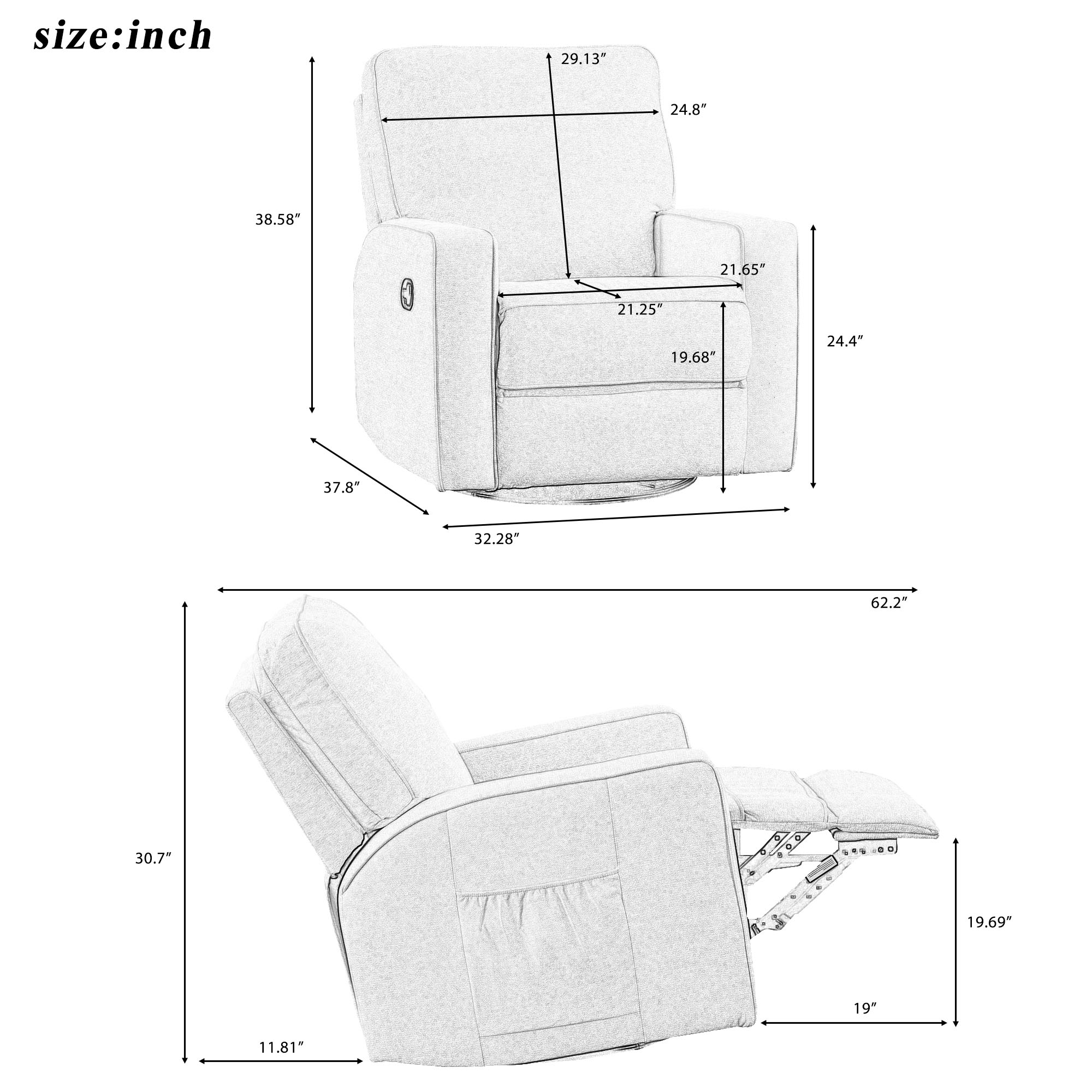 CASAINC OR-PP192721AAJ recliners - View #7