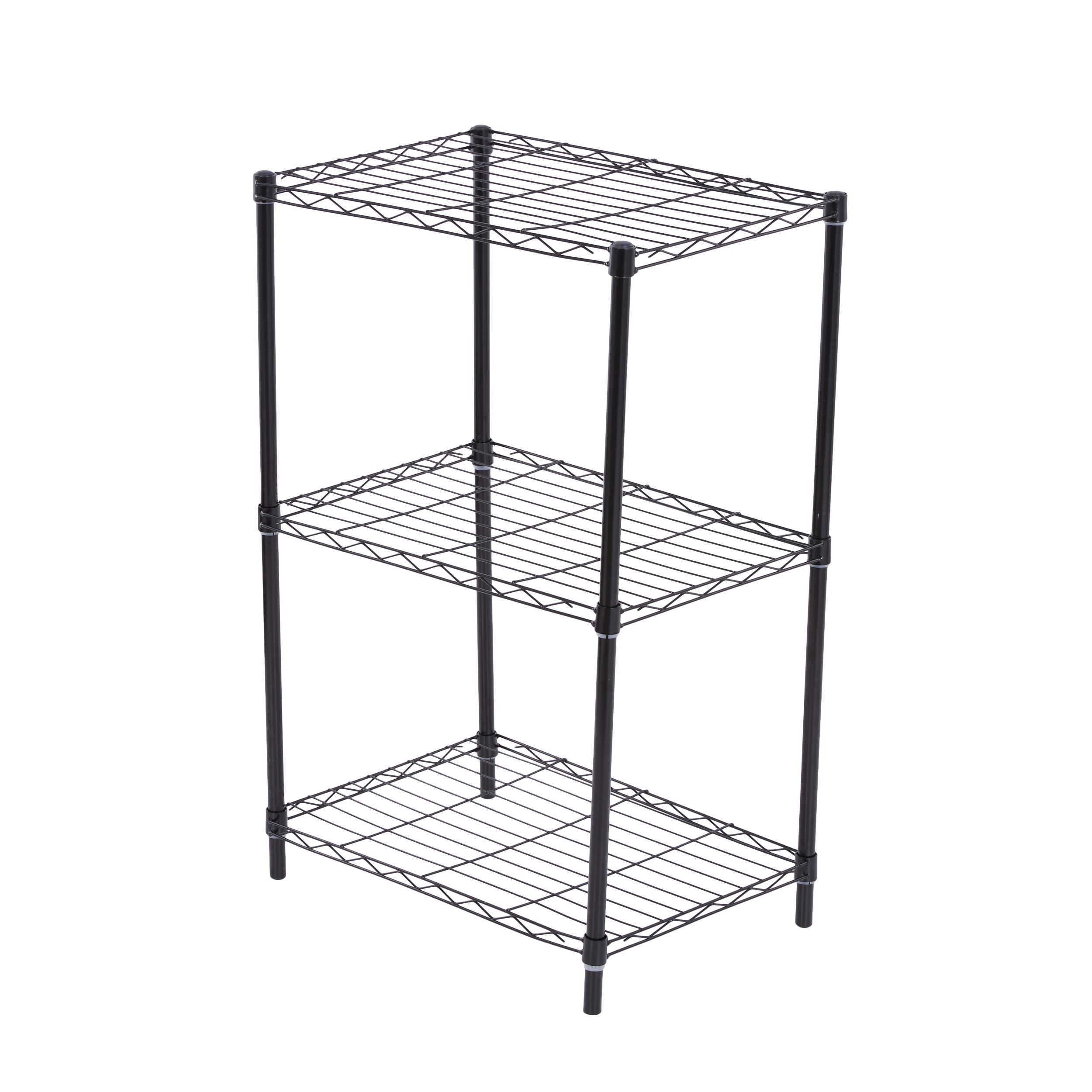 Dlewmsyic 3-Tier Small Wire Shelving Unit, Metal Shelf Height Adjustable  23Lx13.2Wx30.2H 450lbs for Kitchen Pantry Office Rack, Black Storage Shelves