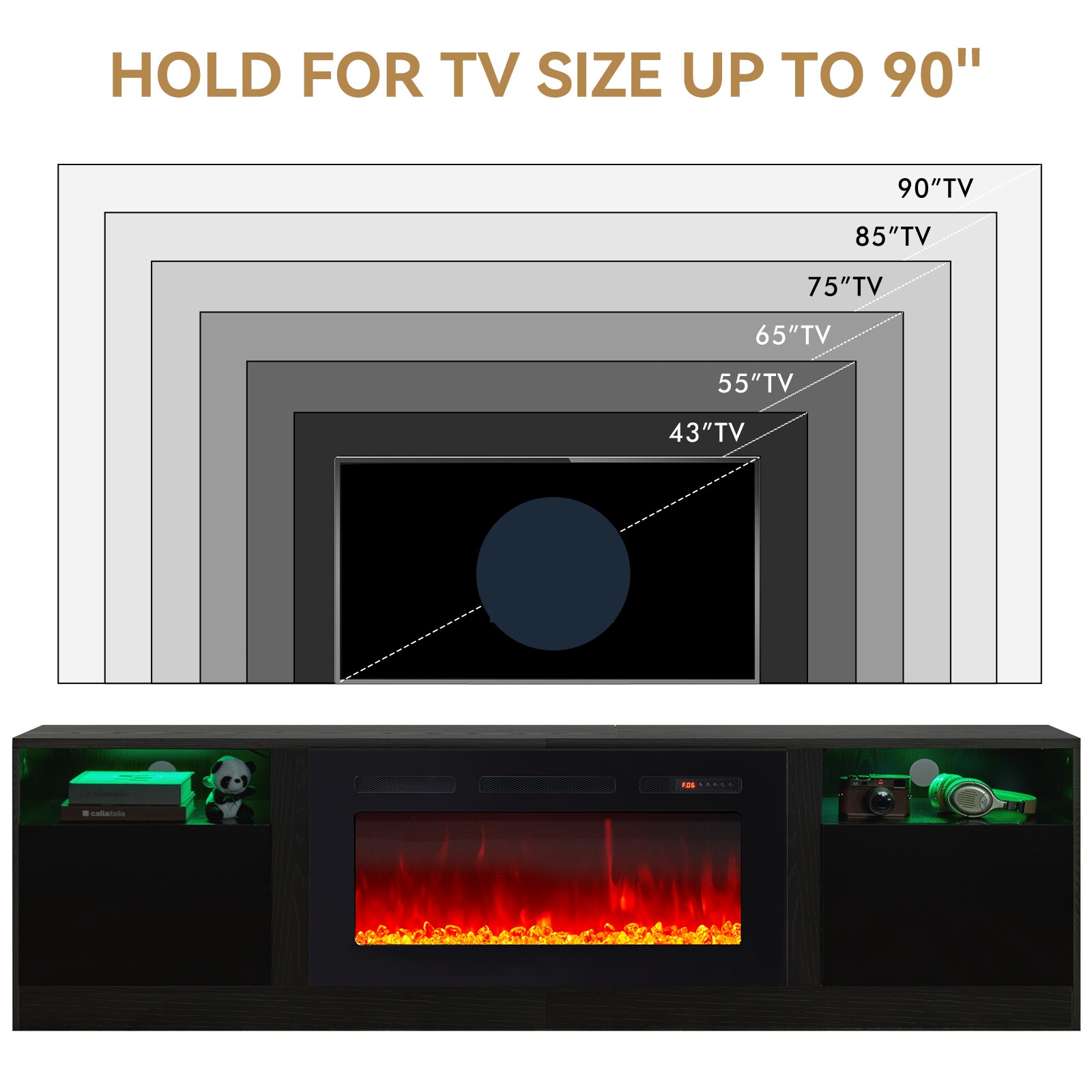 AOXUN H21028BK+H20023 Electric-Fireplaces - View #7