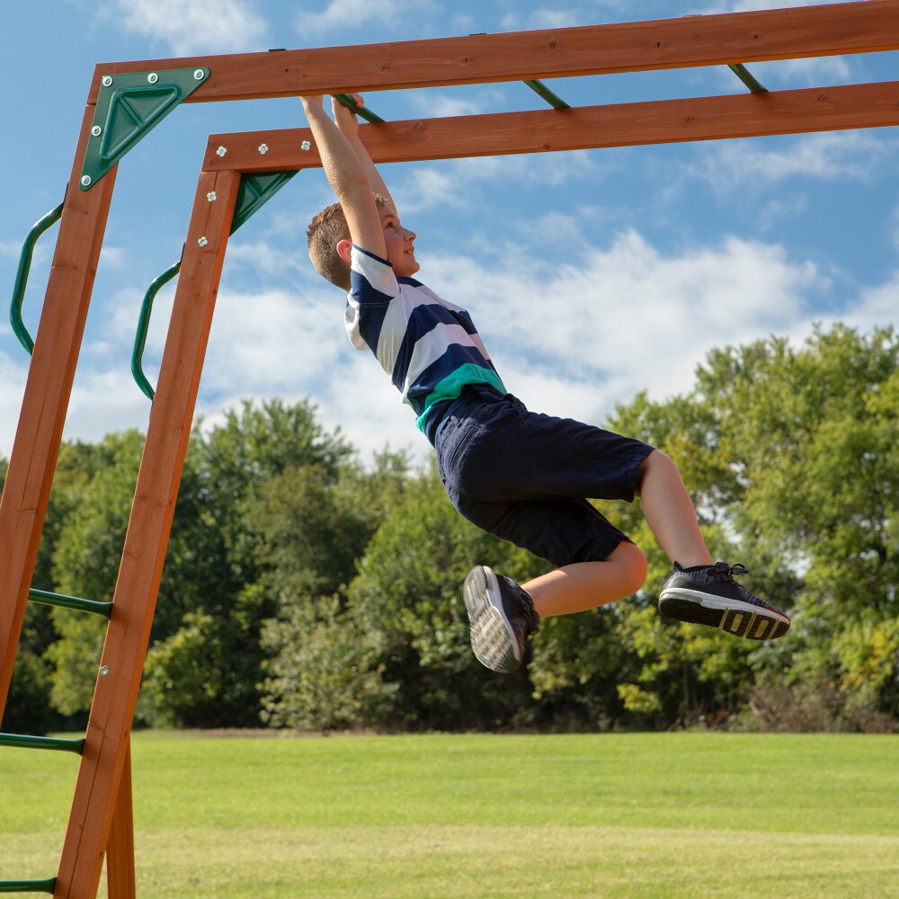 Backyard Discovery Skyfort II Residential Wood Playset with Slide