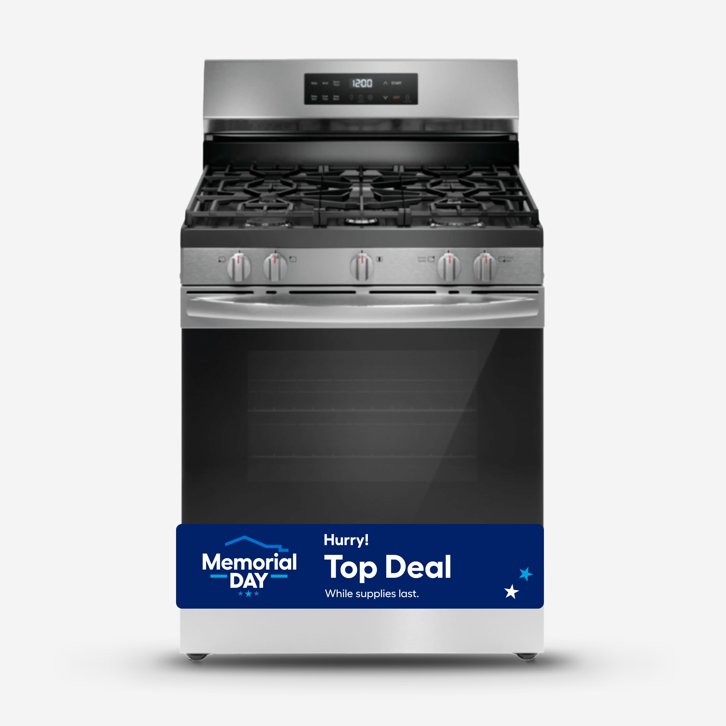 Frigidaire FCRG306LAF 30-in 5 burners 5.1-cu ft Freestanding Natural Gas Range ( Fingerprint Resistant Stainless Steel )
