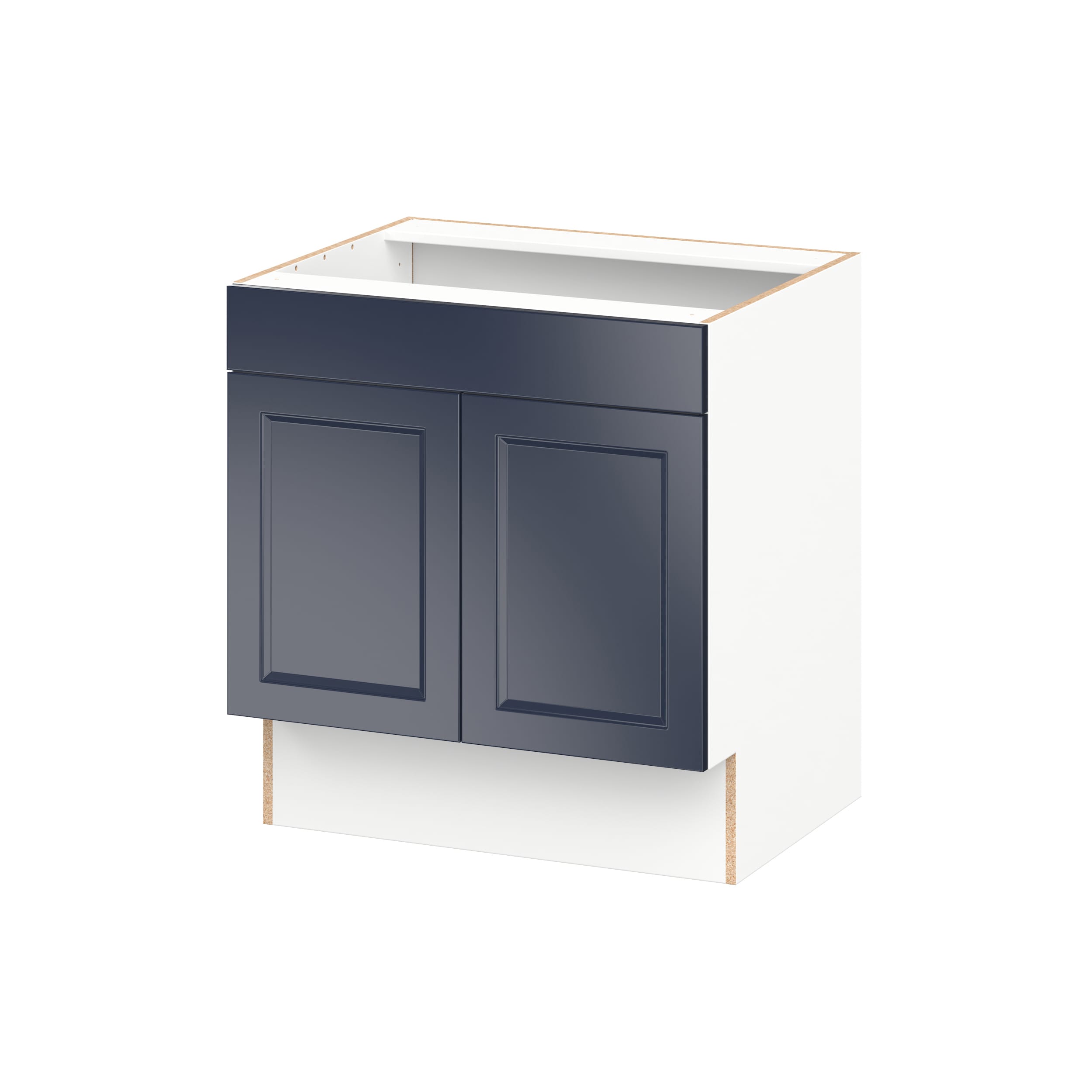 Hugo&Borg Lorette 30-in W x 32.5-in H x 24.5-in D Navy Blue Painted Sink Base Fully Assembled Cabinet Recessed Panel Shaker