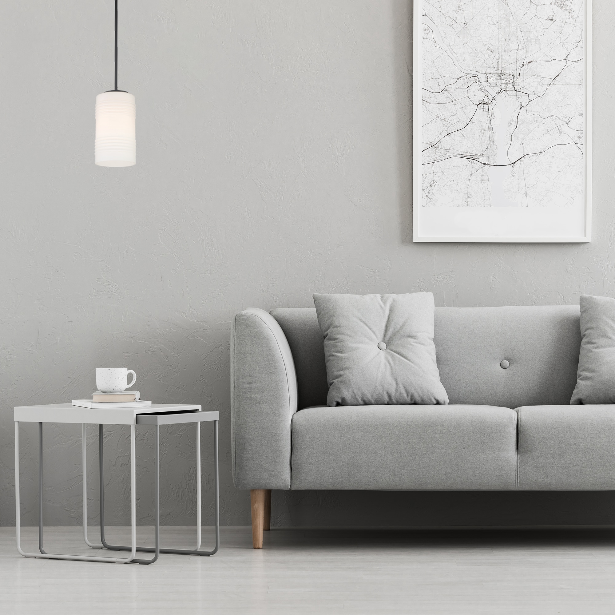 Designers Fountain D257M-SF-MB Leavenworthy 1 -Light 6-in Matte Black Semi Flush Mount Light