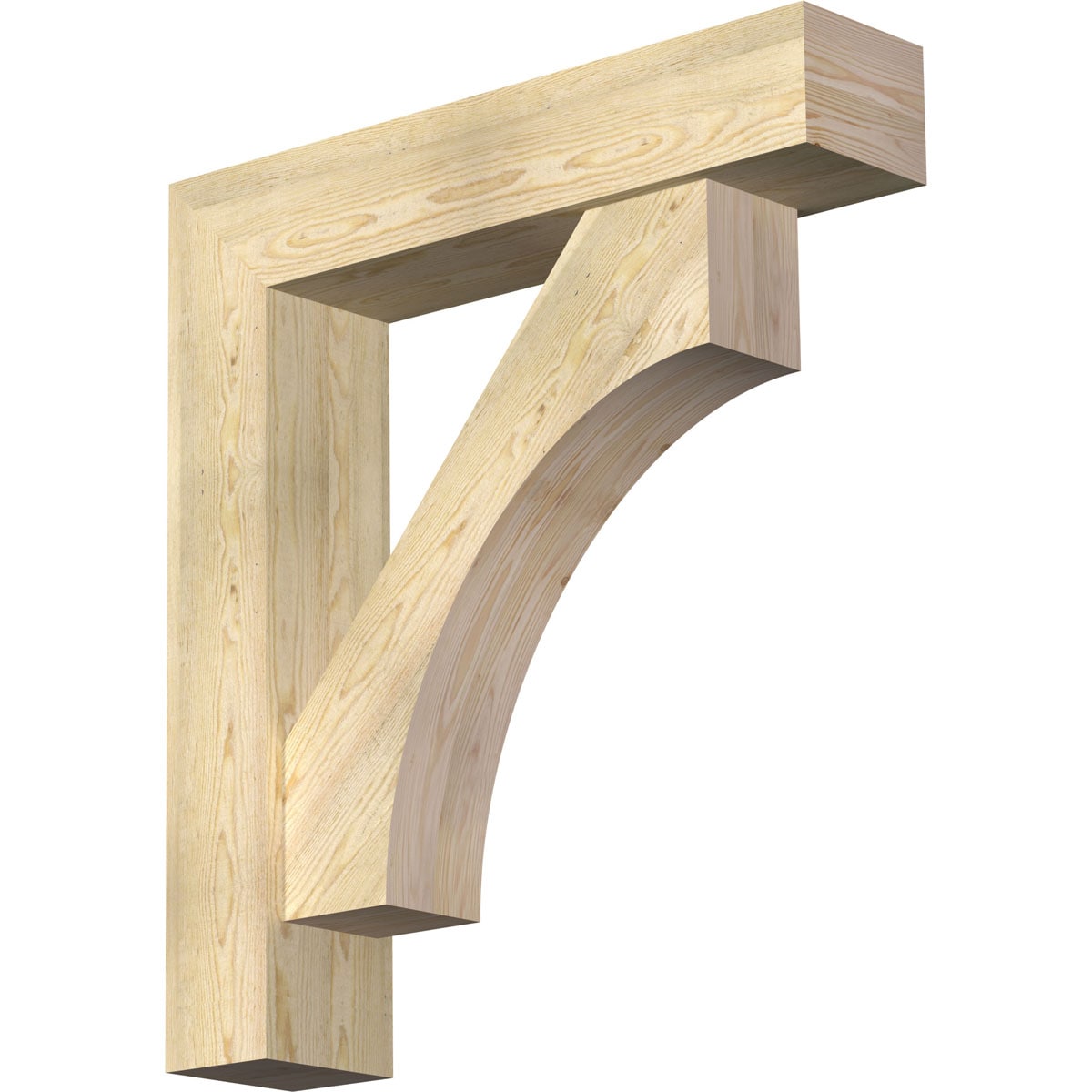 Ekena Millwork 1464597 Westlake Block Rough Sawn Bracket with Offset Brace 8-in x 36-in x 40-in Douglas fir Brown Wood Standard bracket