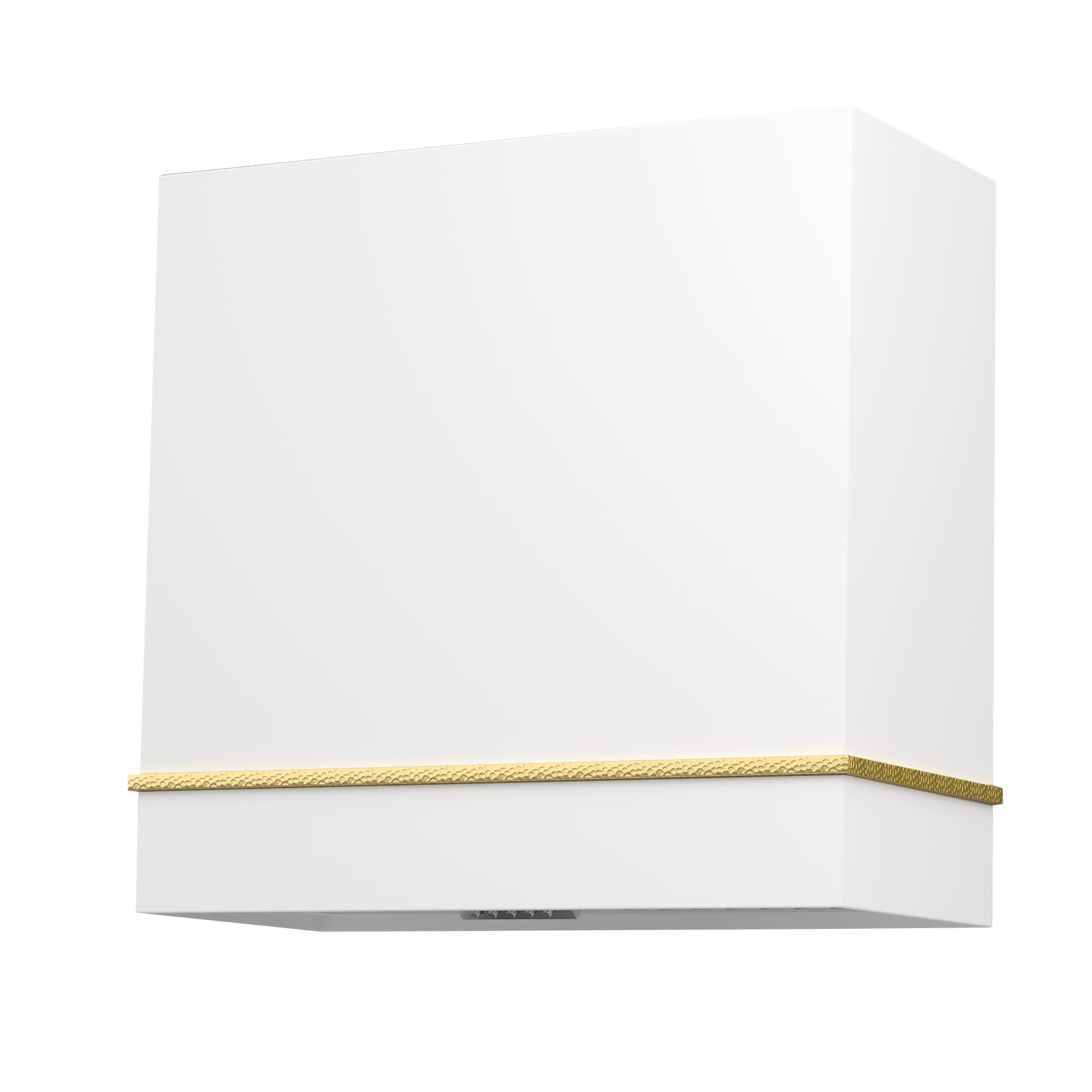 Akicon AK-HS30HA-SWG 30 inch Ducted 600-CFM White with Gold Wall-Mounted Range Hood with Charcoal Filter