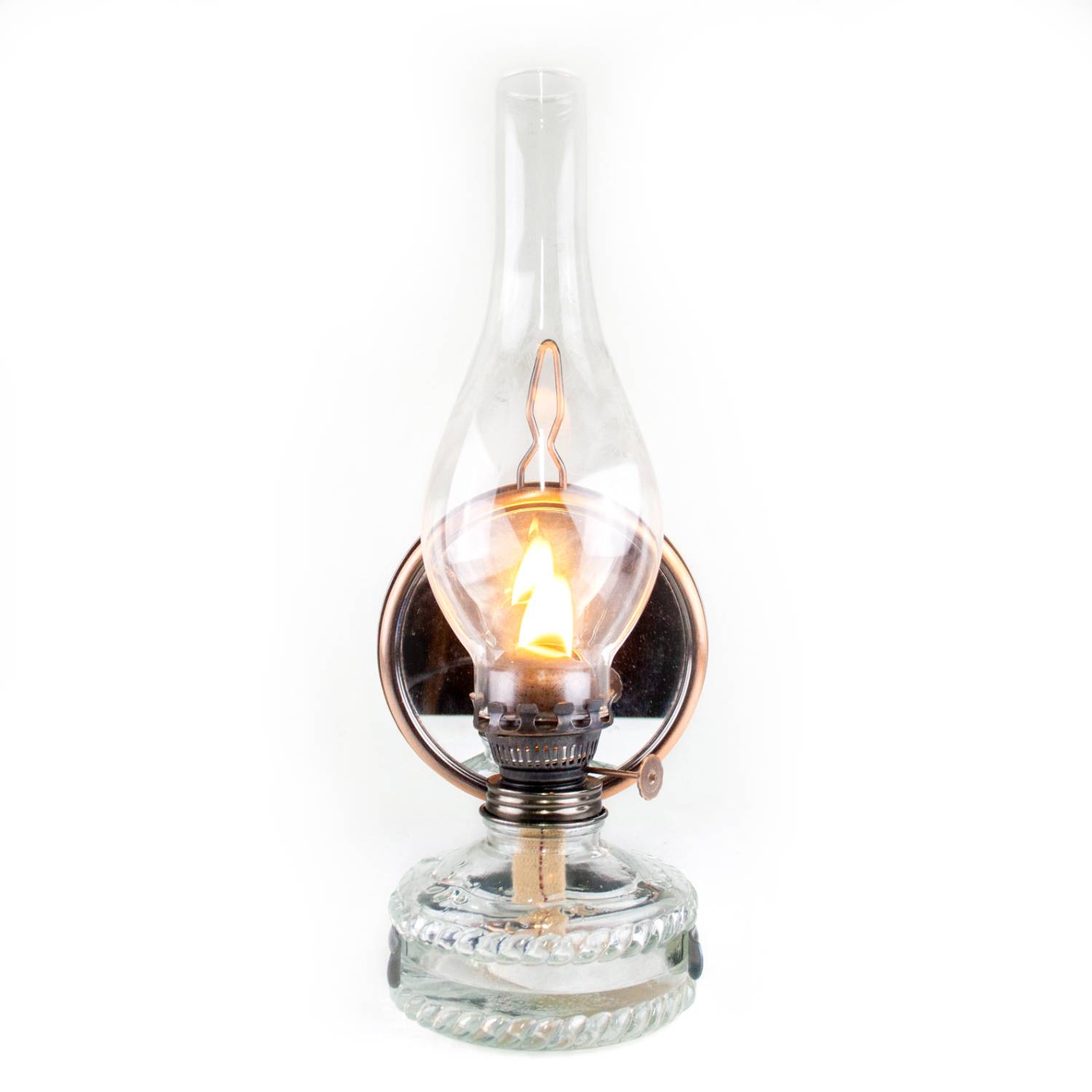 Lehman's Lehmans Oil Lamp with Reflector - Securely Mounts to Wall or Free Stands - Indoor Kerosene or Oil Lantern - 12 inch with Reflector - Chimney and Wick