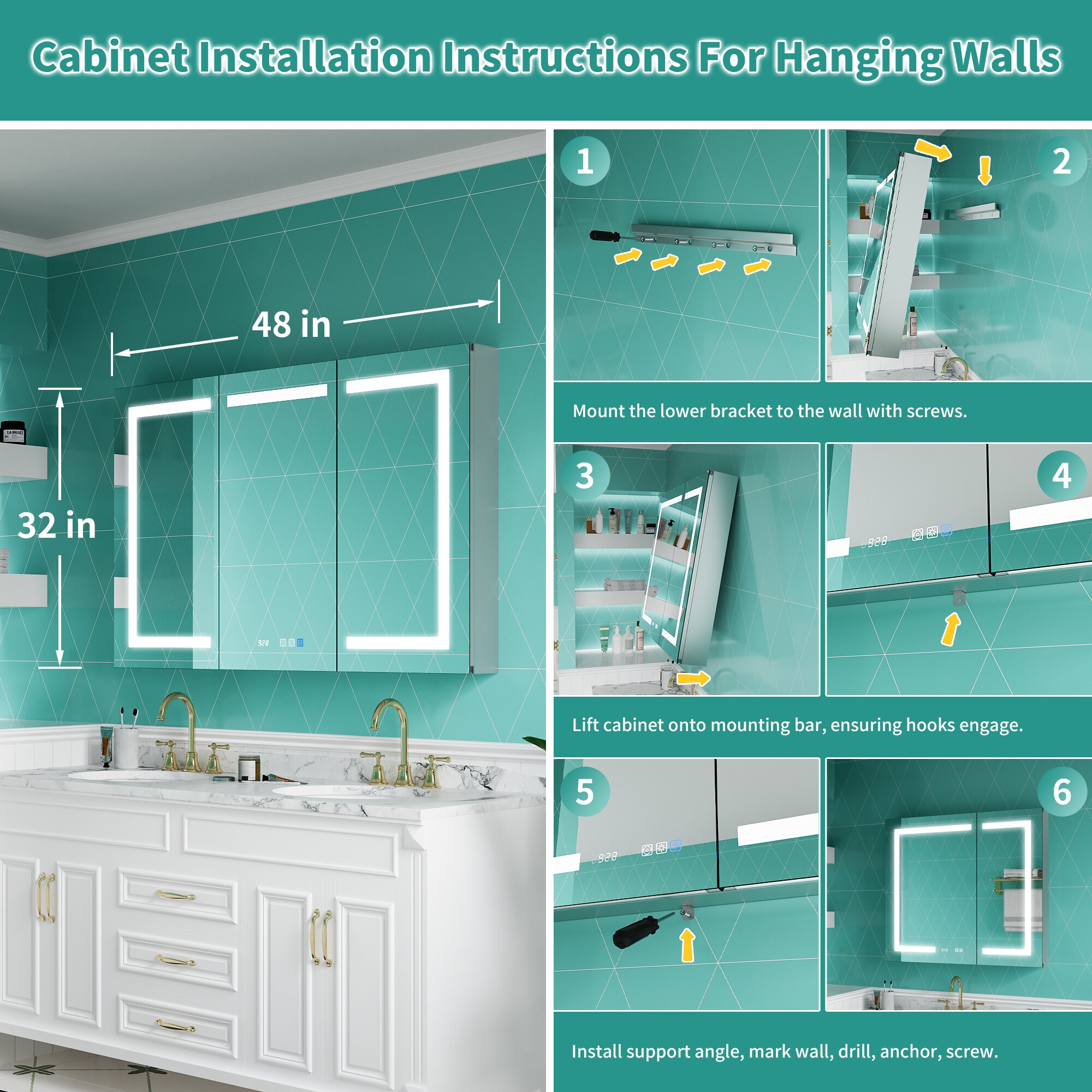ExBrite 2026V3LV3R1226XD2 Bathroom-Medicine-Cabinets - View #15