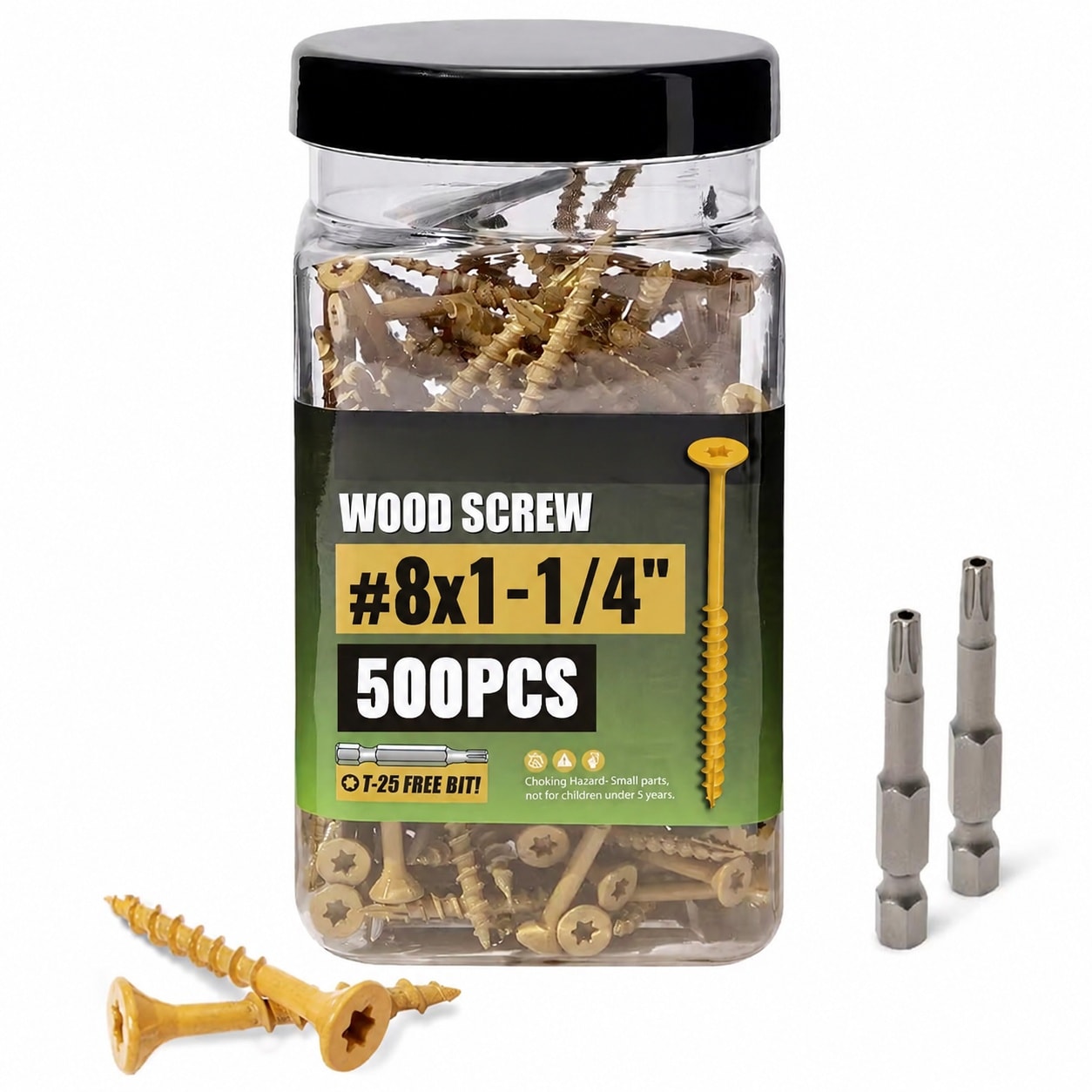Linder Group Inc Deck Screws Exterior Wood Screws Number 8 Size 1 and One Quarter Inch Tan Epoxy Coated Rust Resistant Star Drive T25 Bit Included Self Tapping