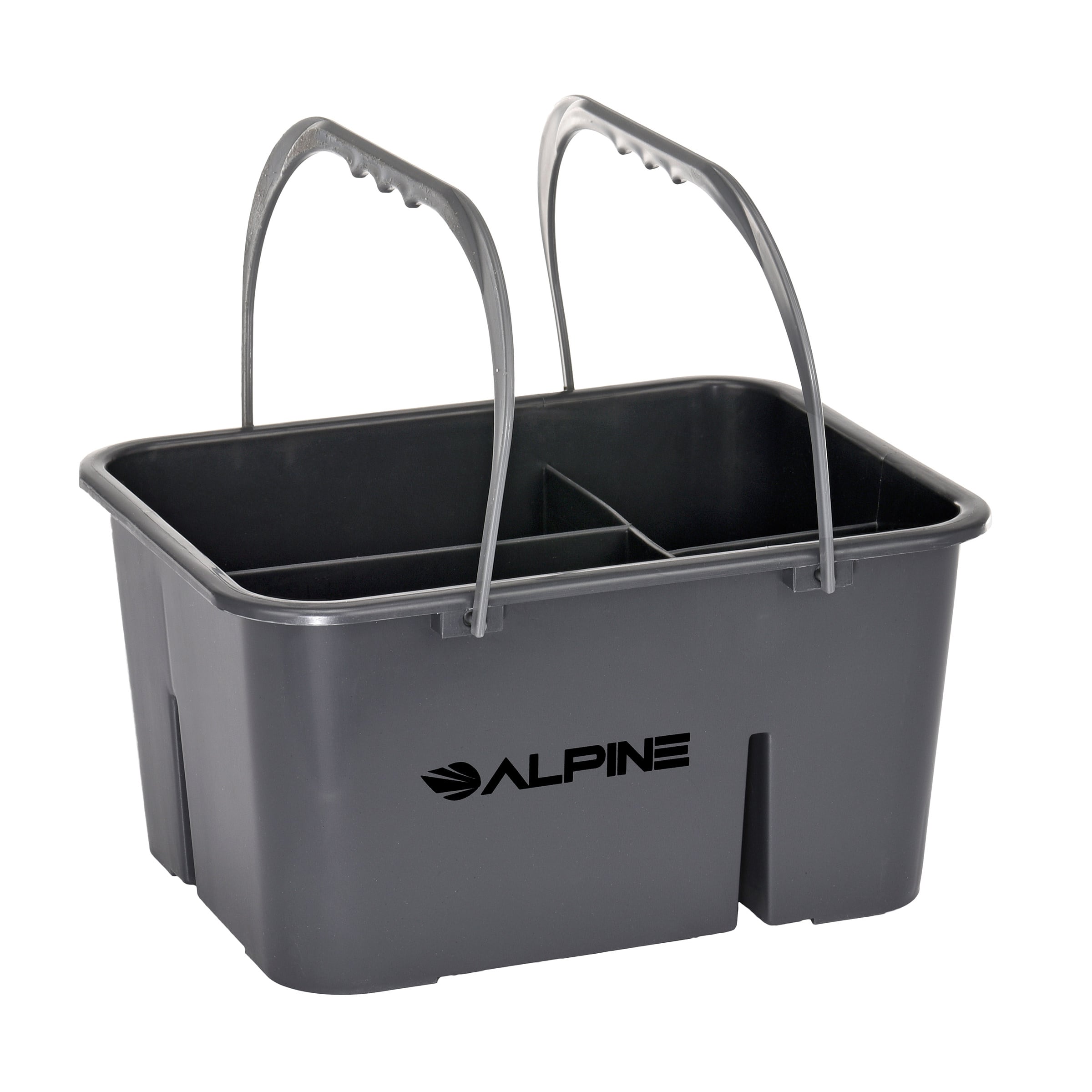 Heavy Duty Divided Cleaner & Tools Bucket for Sanitizing Commercial Bathroom Floors & Windows Alpine Industries 4-Compartment Plastic Cleaning Caddy 