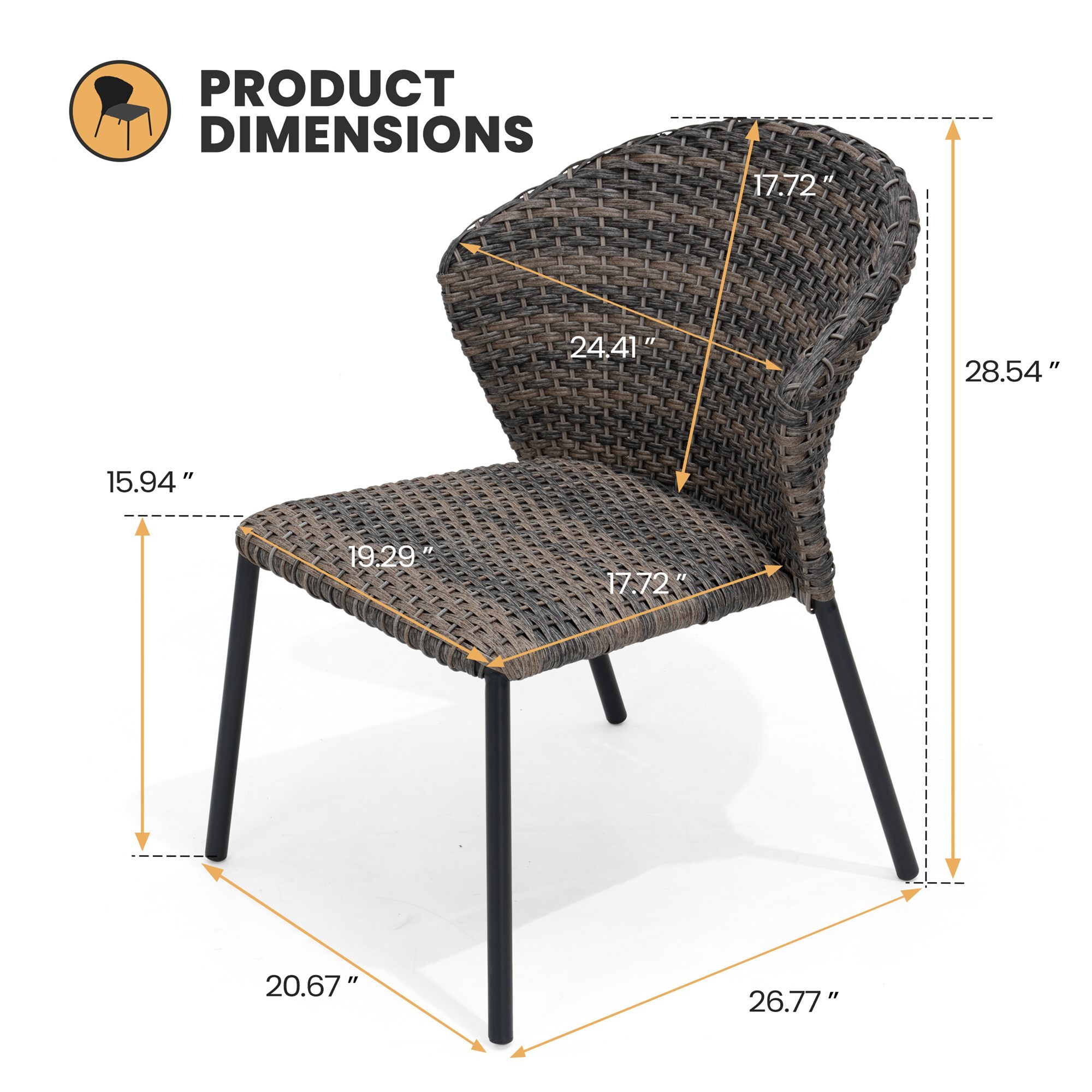 Crestlive Products CL-DC207GRY-2 Patio-Chairs - View #2