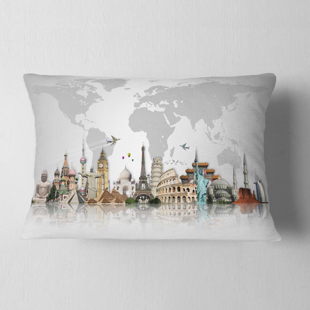 Designart CU9272-12-20 12-in x 20-in Gray Indoor Decorative Pillow