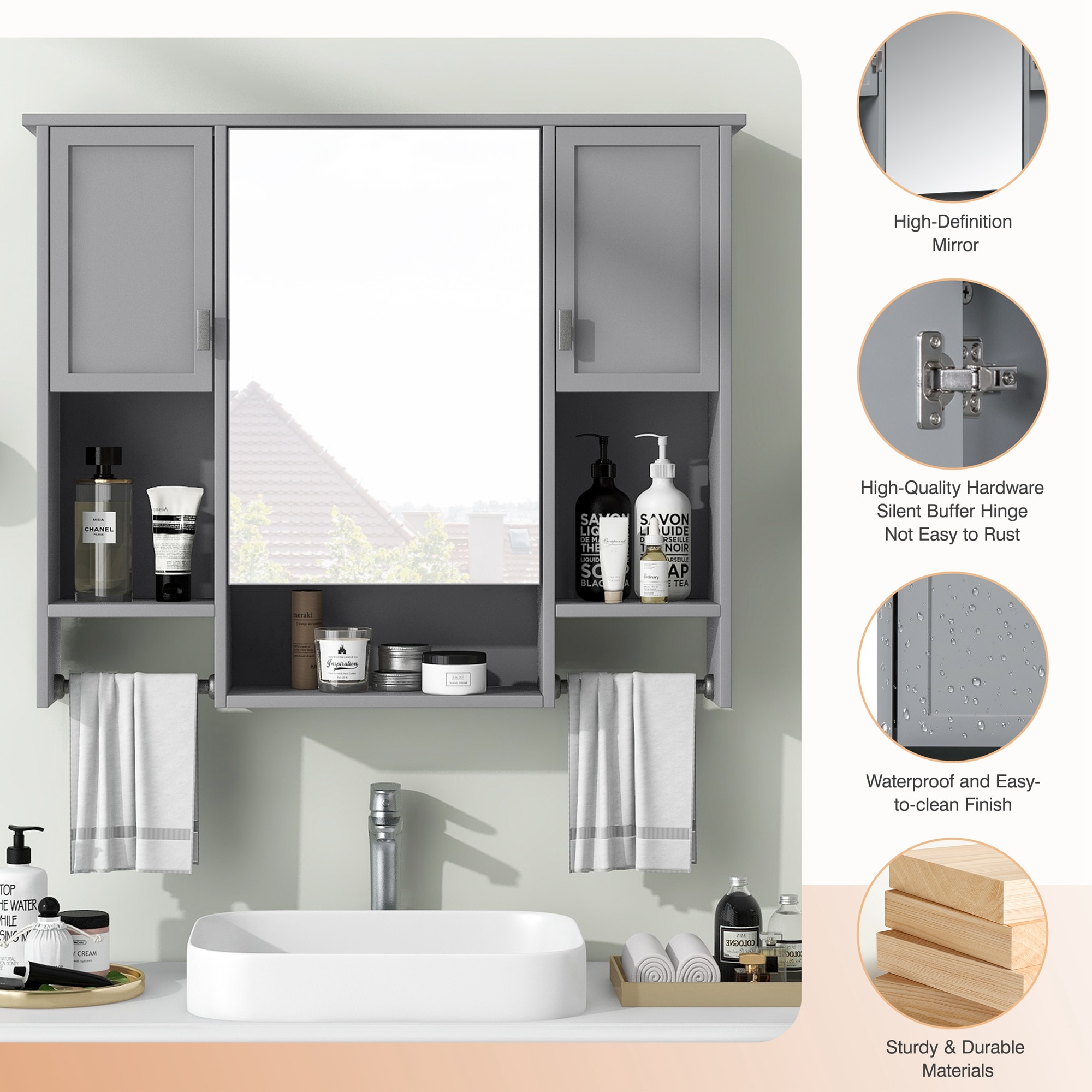 Forclover HBV-173AAE Bathroom-Medicine-Cabinets - View #4