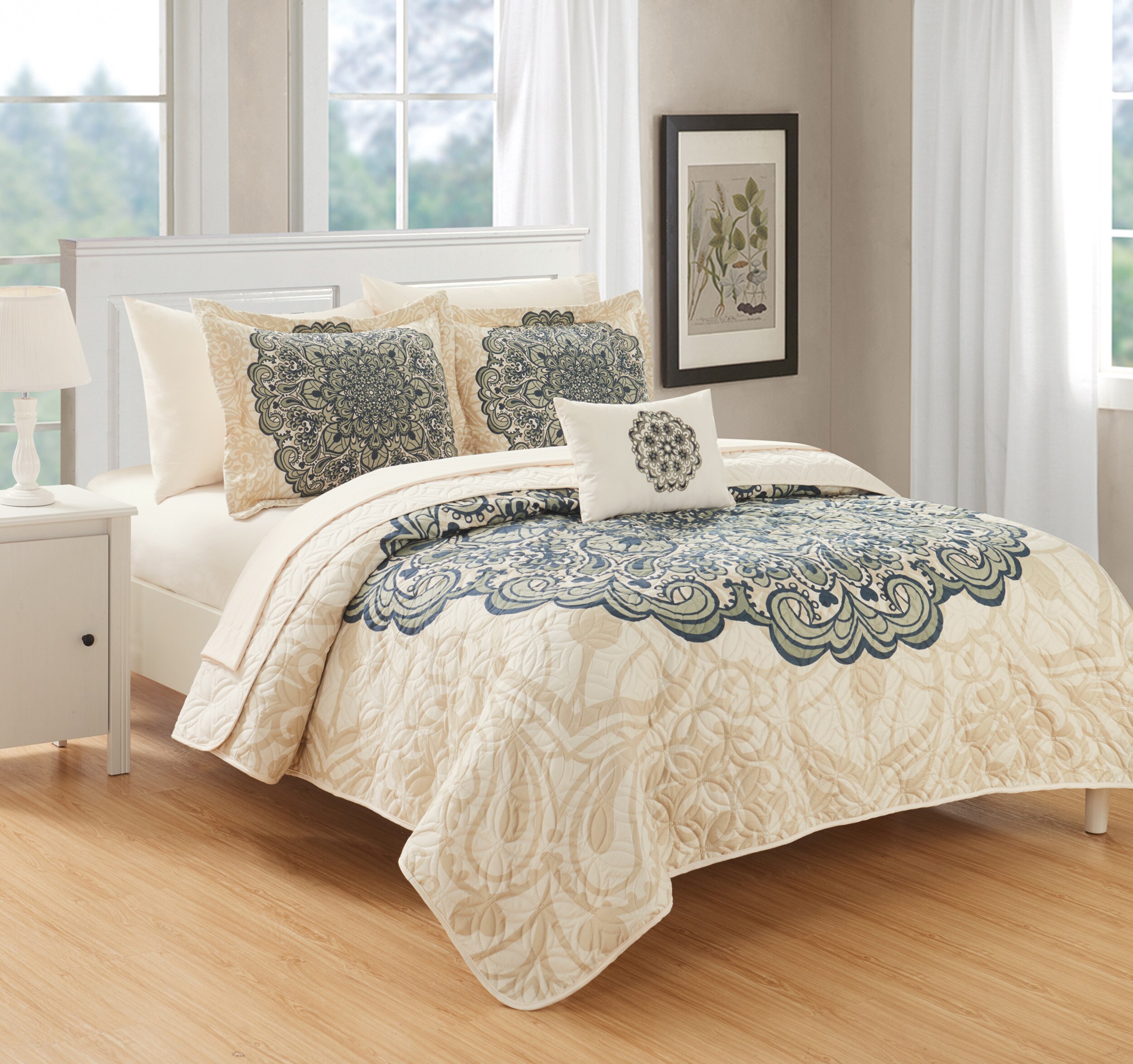 Chic Home Design Raina 3-Piece Beige Twin Quilt Set in the Bedding Sets ...