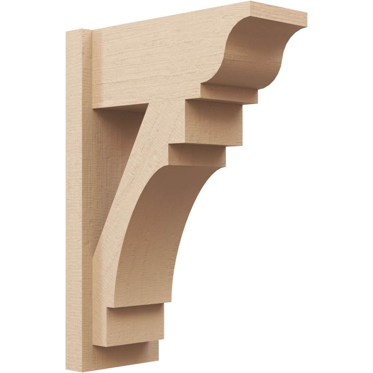 Ekena Millwork 2137042 Timberthane Rough Cedar Faux Wood Merced Traditional Outlooker 8-in W x 18-in D x 26-in H Primed Tan