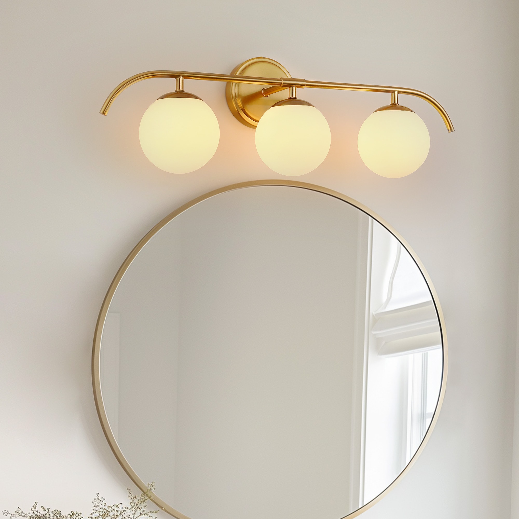YANSUN LA-JQ12601BCH-11 24.4-in 3 -Light Gold Modern/contemporary Vanity light