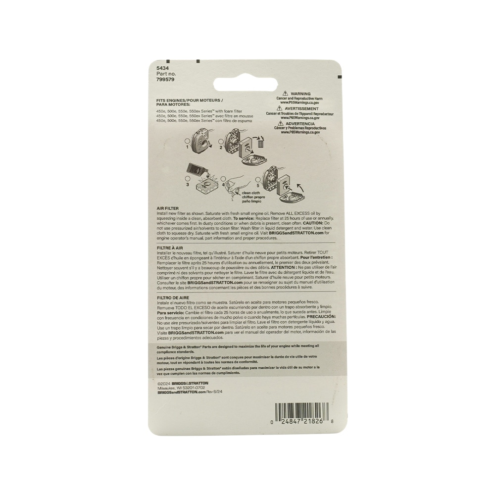 Briggs & Stratton 799579 Ope-Air-Filters - View #5