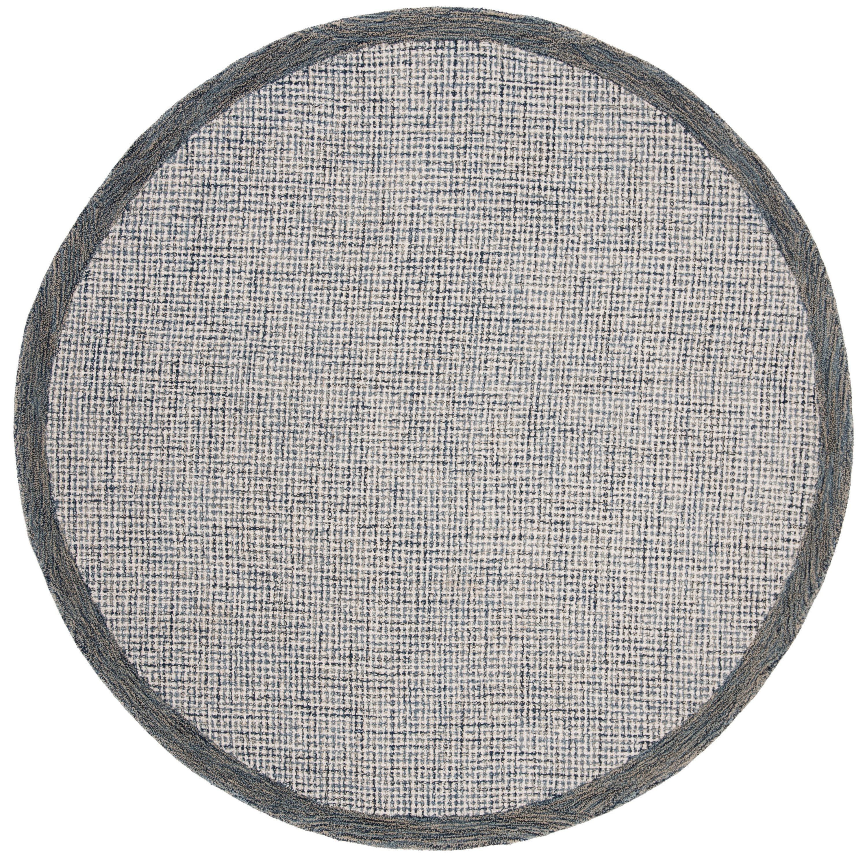 Safavieh Abstract Wendel 6 x 6 Wool Navy/Ivory Round Indoor Farmhouse ...