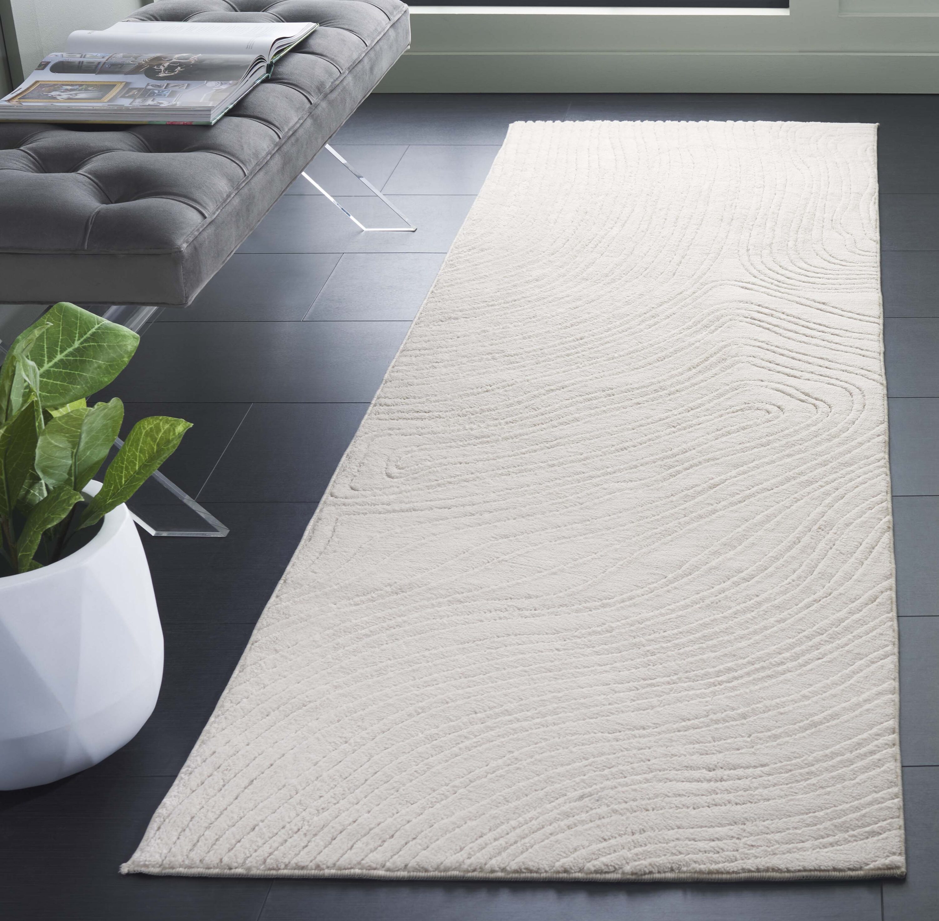 Versaillies 665A Ivory 2ft-6in x 8ft Contemporary Rug