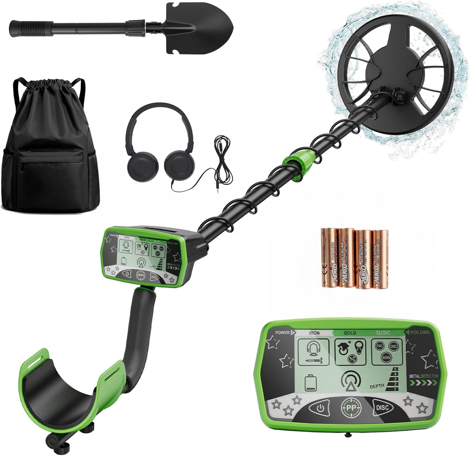 IdealHouse Metal Detector for Adults and Kids Waterproof Metal Detectors with High Accuracy Lightweight 8 in Waterproof Search Coil LCD Display Adjustable Length All Metal and Disc Modes #BZI-LYRG-A2GL0PFV