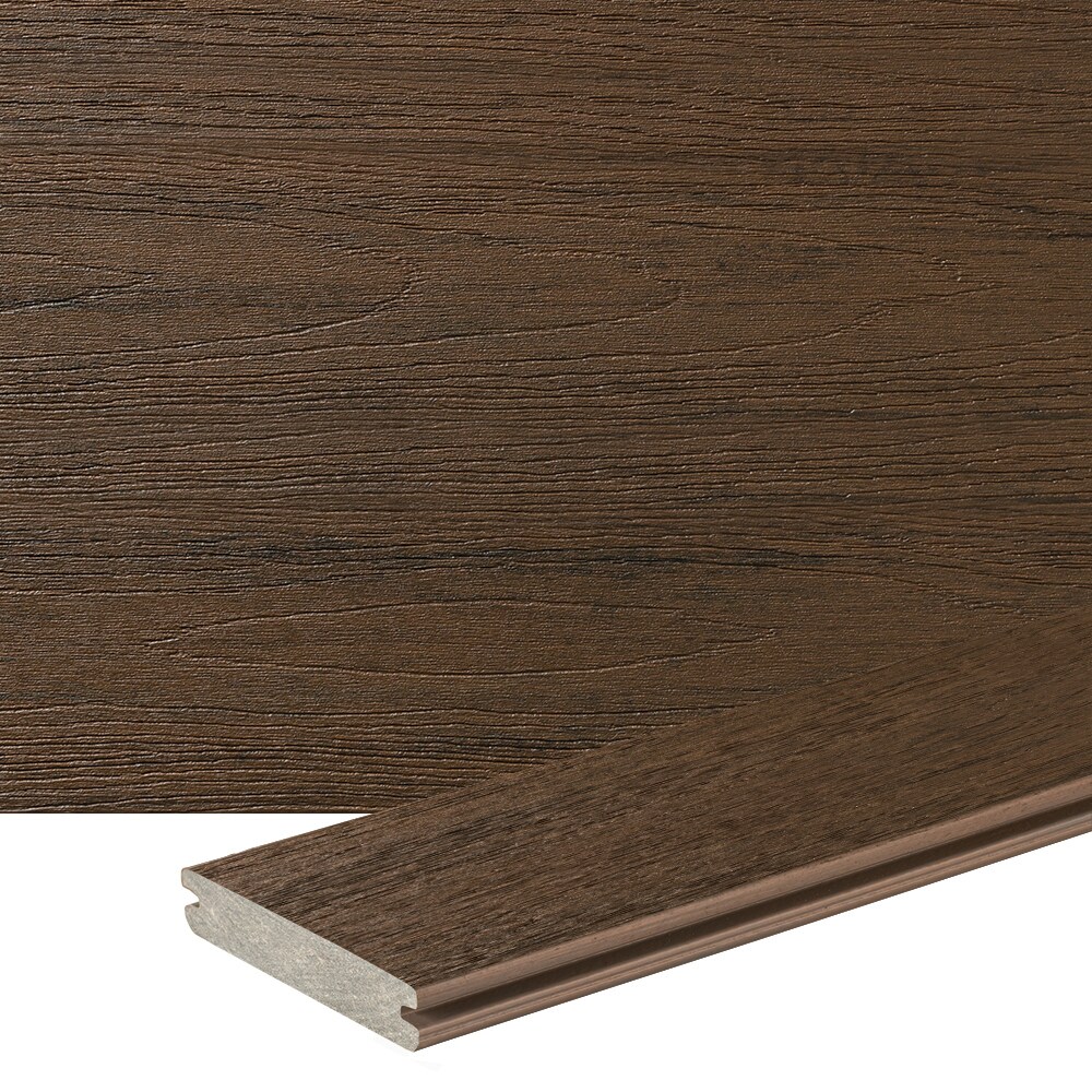 TimberTech RCGV5420DR Reserve 1-in x 6-in x 20-ft Dark Roast Grooved Composite Deck board