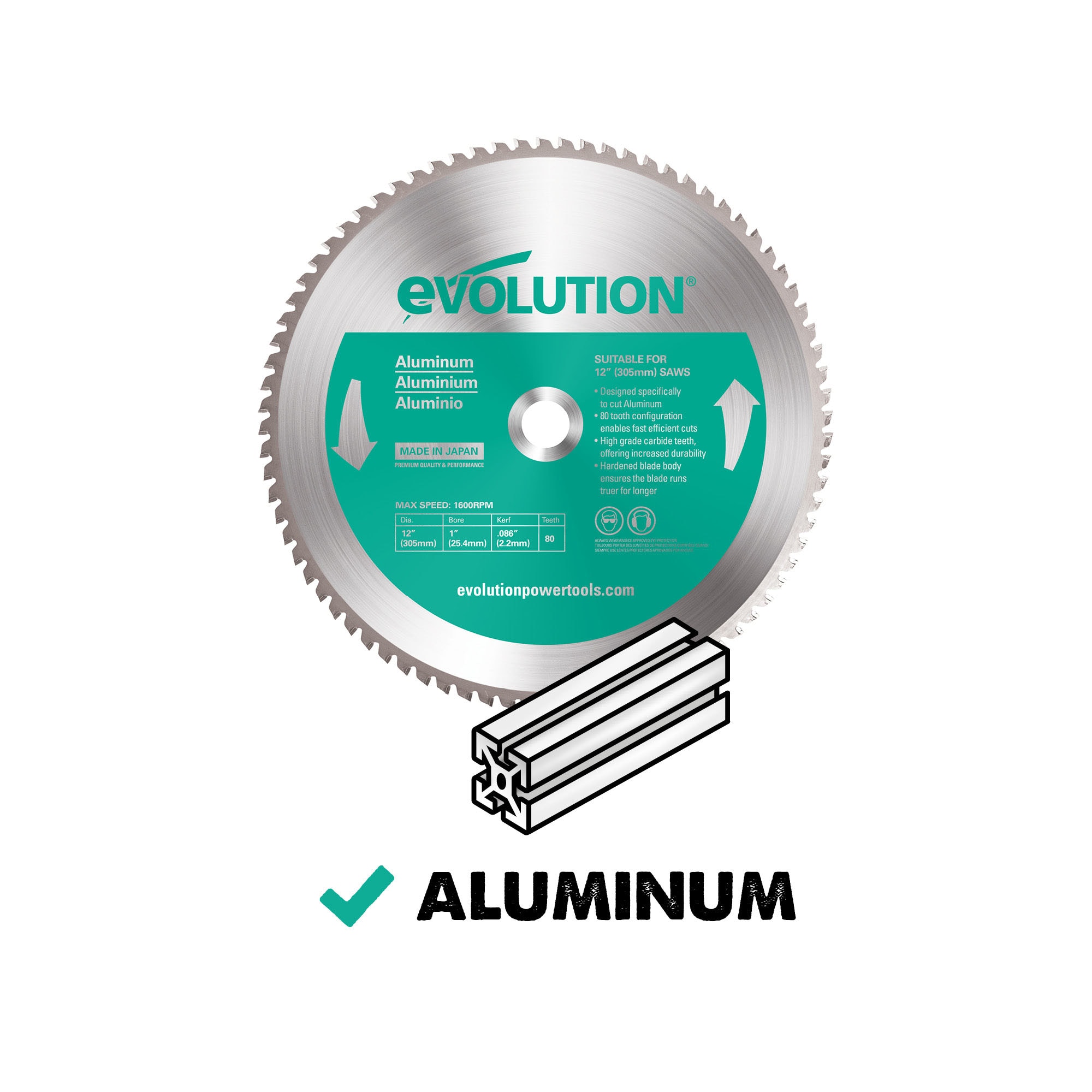 Evolution 14-in 80-Tooth Tungsten Carbide-tipped Steel Chop Saw Blade in  the Circular Saw Blades department at