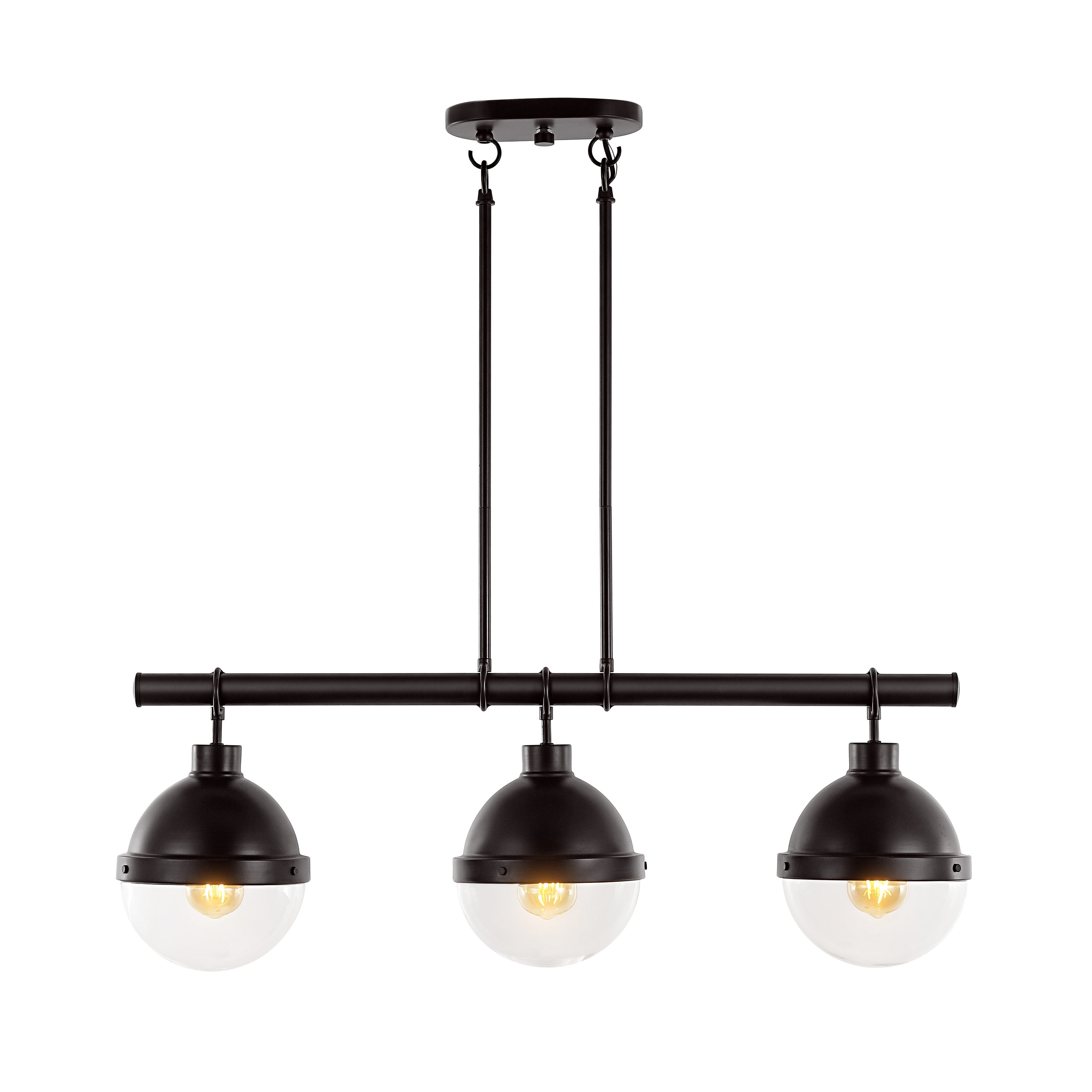 Caleb Industrial Rustic 33" Oil-Rubbed Bronze LED Linear Pendant