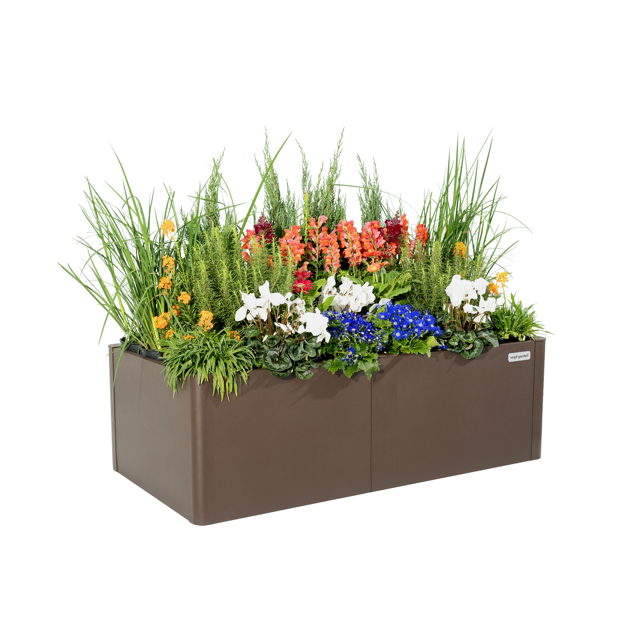 Vego Garden VBM2753BR 14-cu ft 27-in W x 53-in L x 17-in H Umber Brown Galvanized Metal Raised Garden Bed