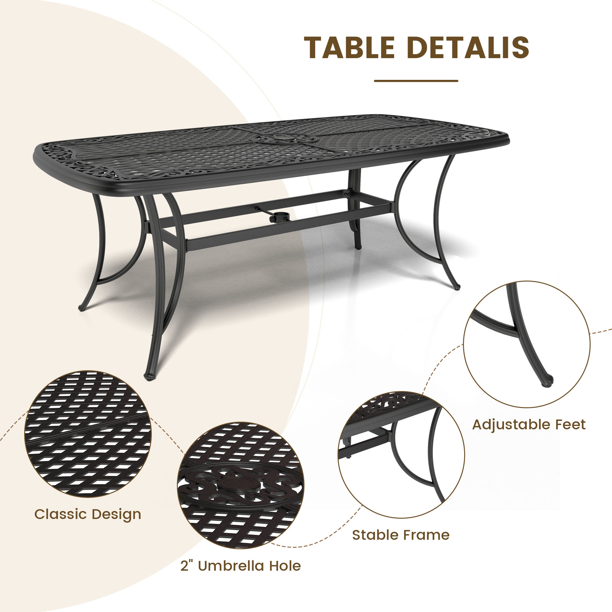 Clihome CLOD056415FF Patio-Tables - View #6