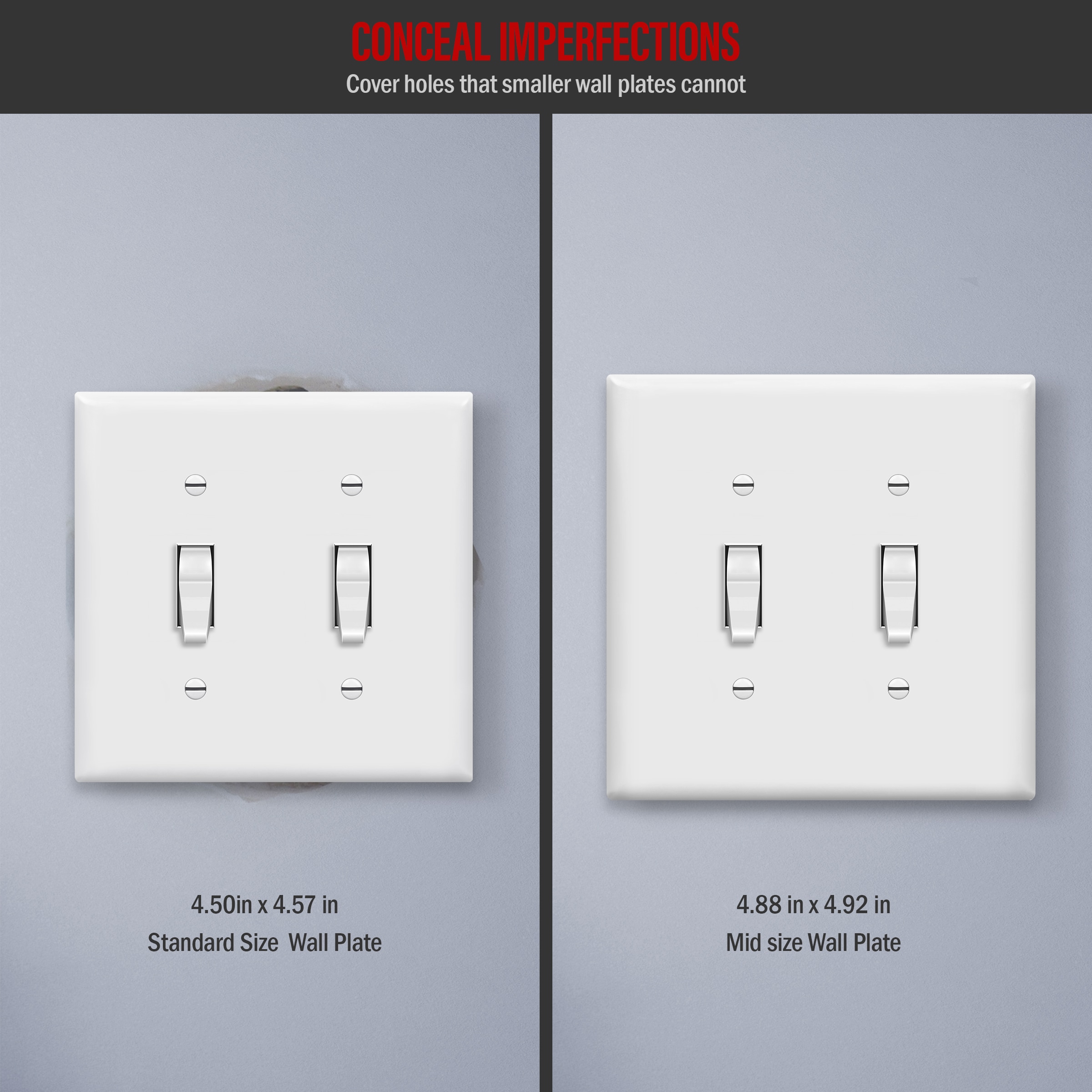 Top Greener 8812M-W-3PCS Electrical-Wall-Plates - View #2