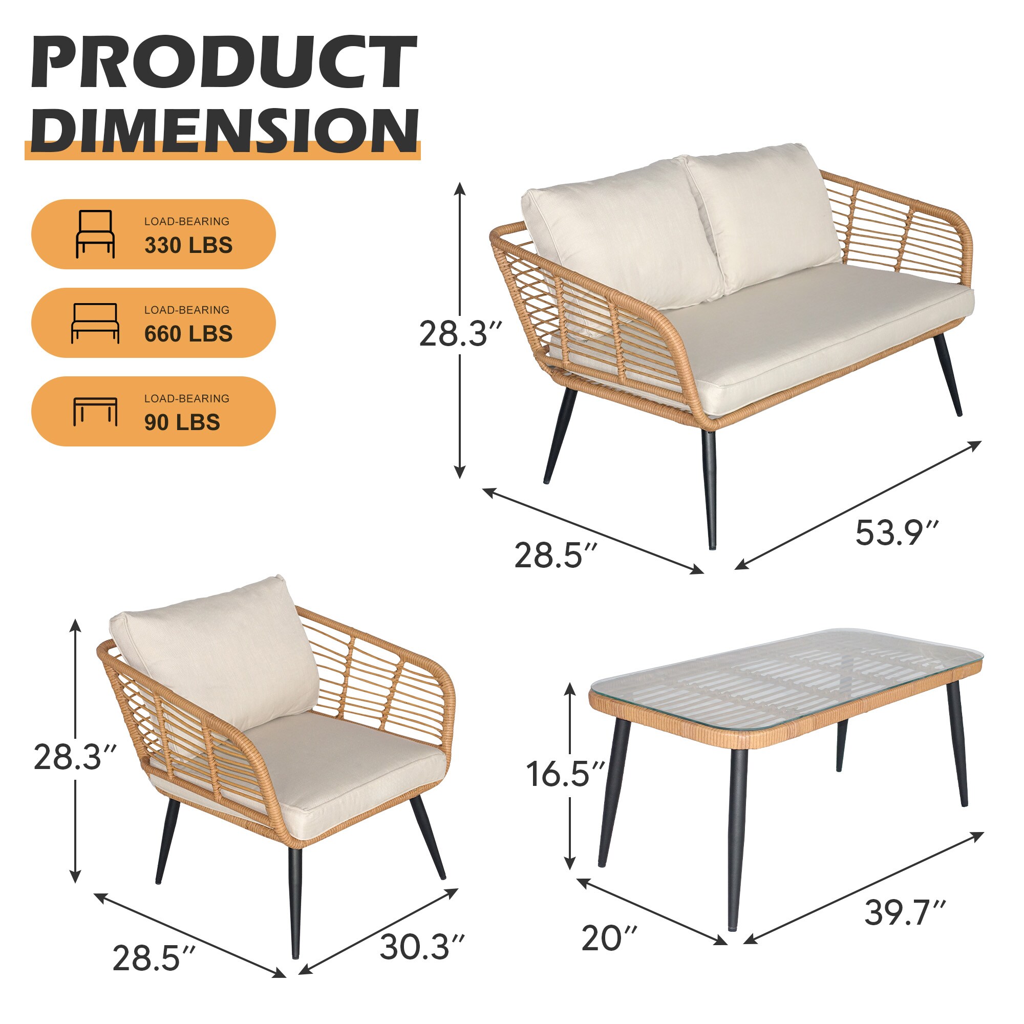 Grearden ZHSFV006-BG Patio-Conversation-Sets - View #8