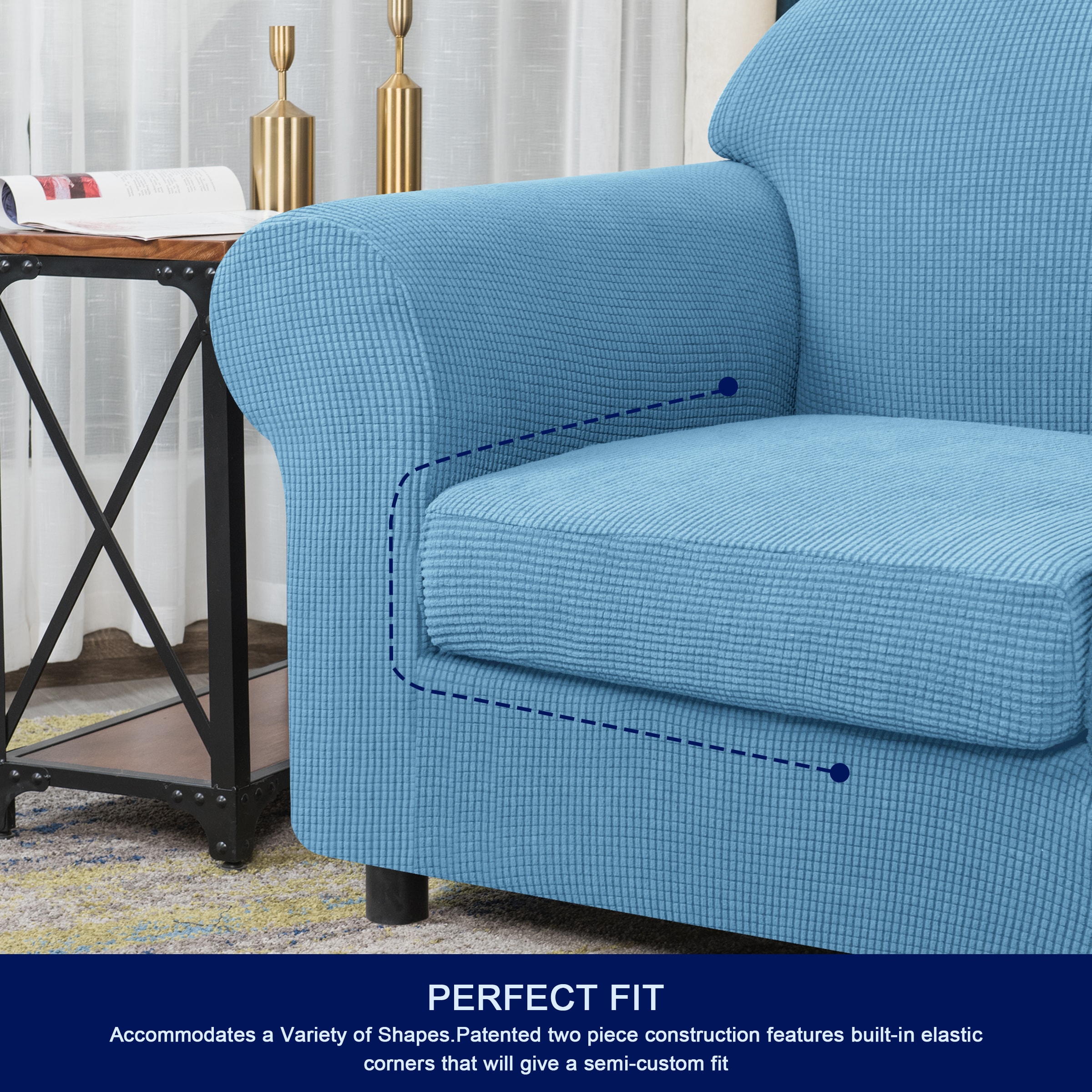 2 piece armchair slipcover hot sale