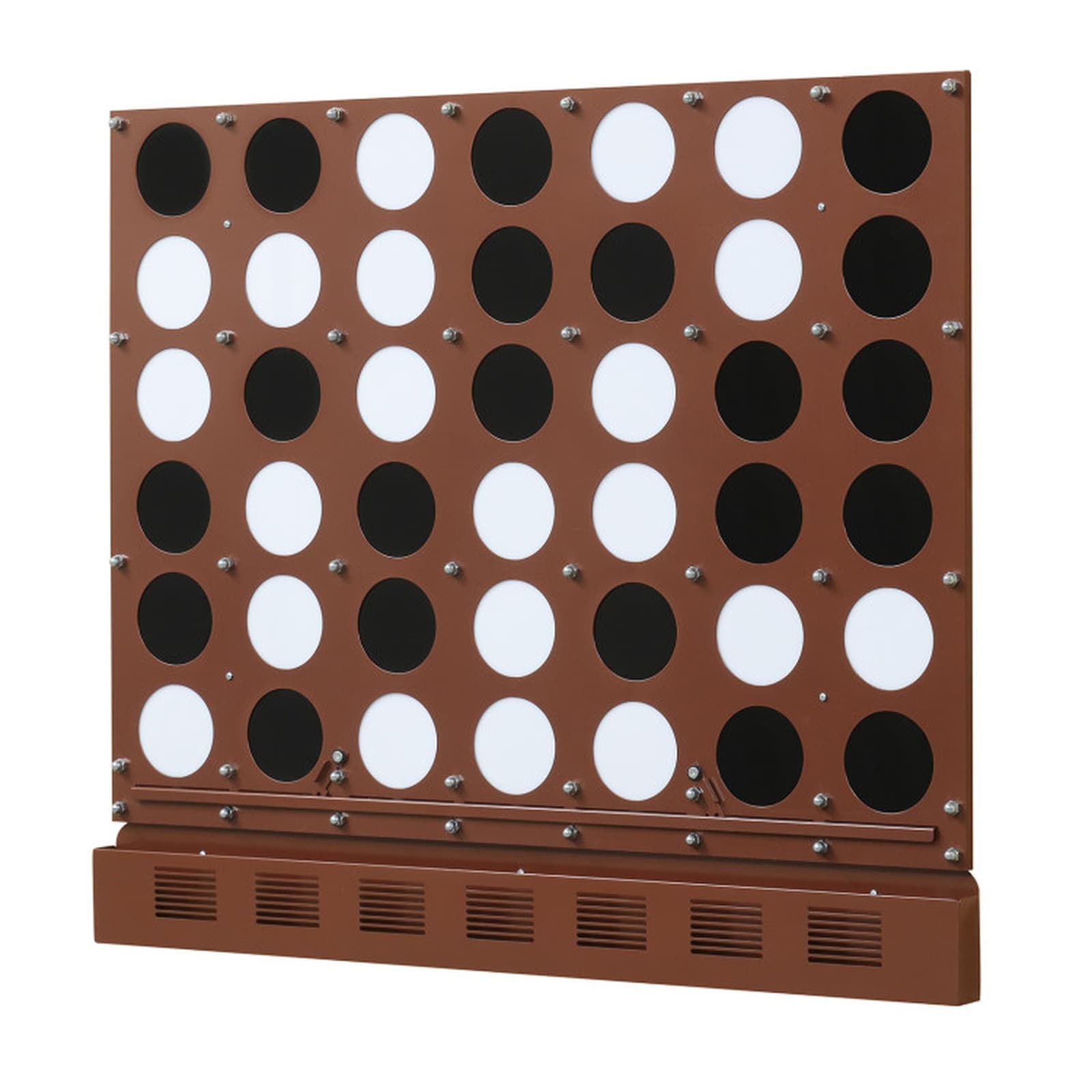SUGIFT - 40.5-in Wall-Mounted Jumbo 4-in-a-Row Game with Acrylic Discs and Bottom Tray Walnut