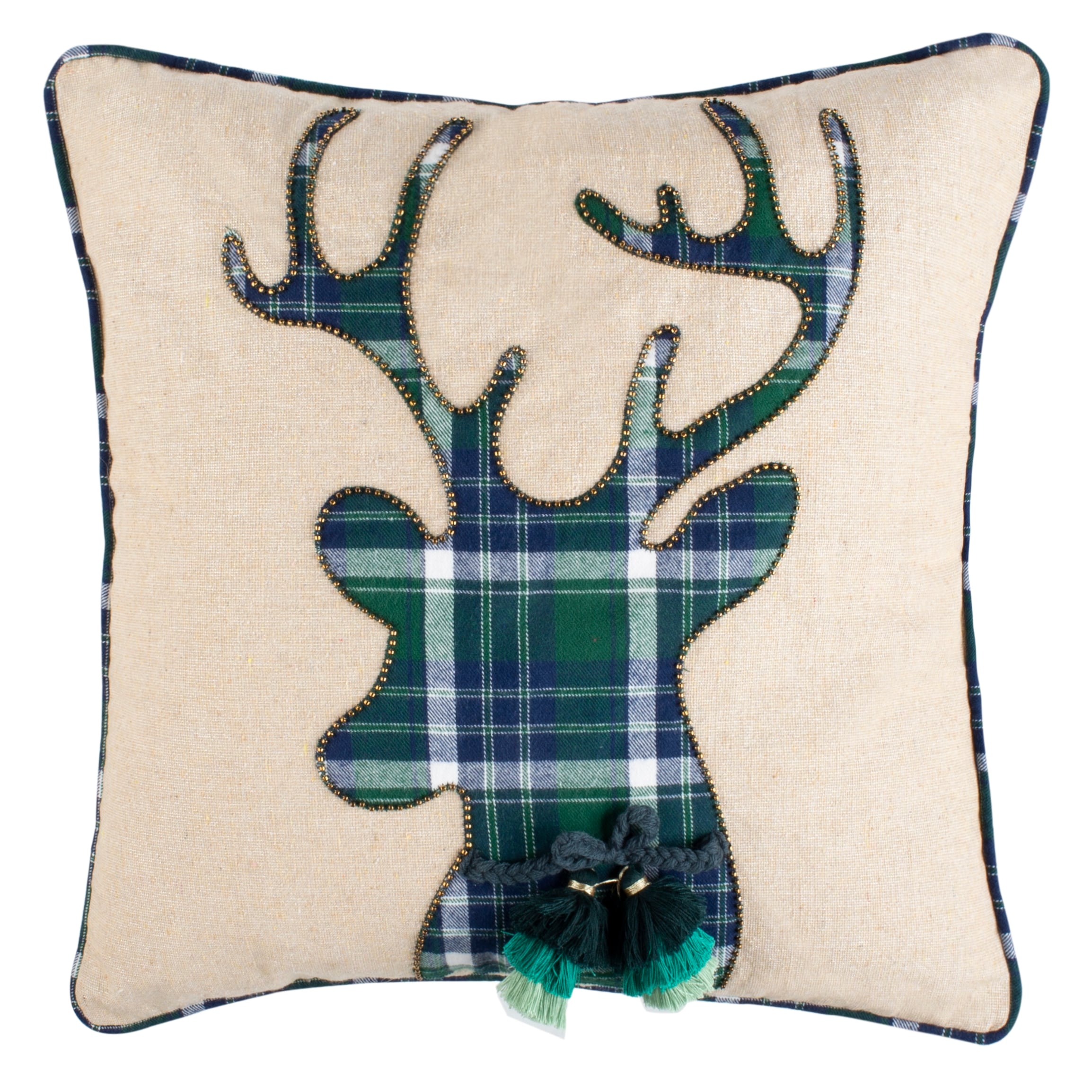 Safavieh PLS7114A-1818 Blitz 18-in x 18-in Beige/Green Square Indoor Decorative Pillow