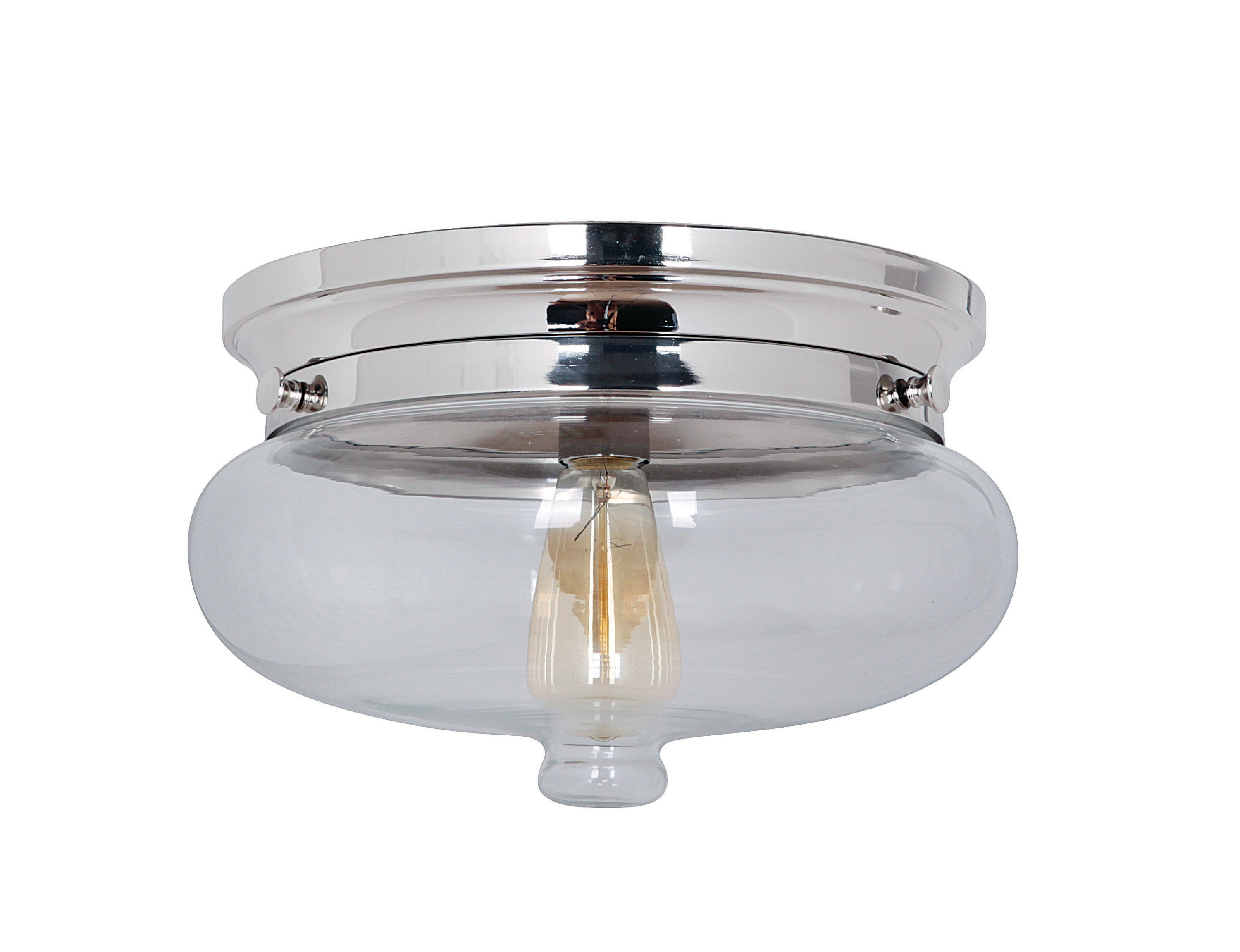 Craftmade 35081-PLN Yorktown 1 -Light 13.25-in Polished Nickel Flush Mount Light