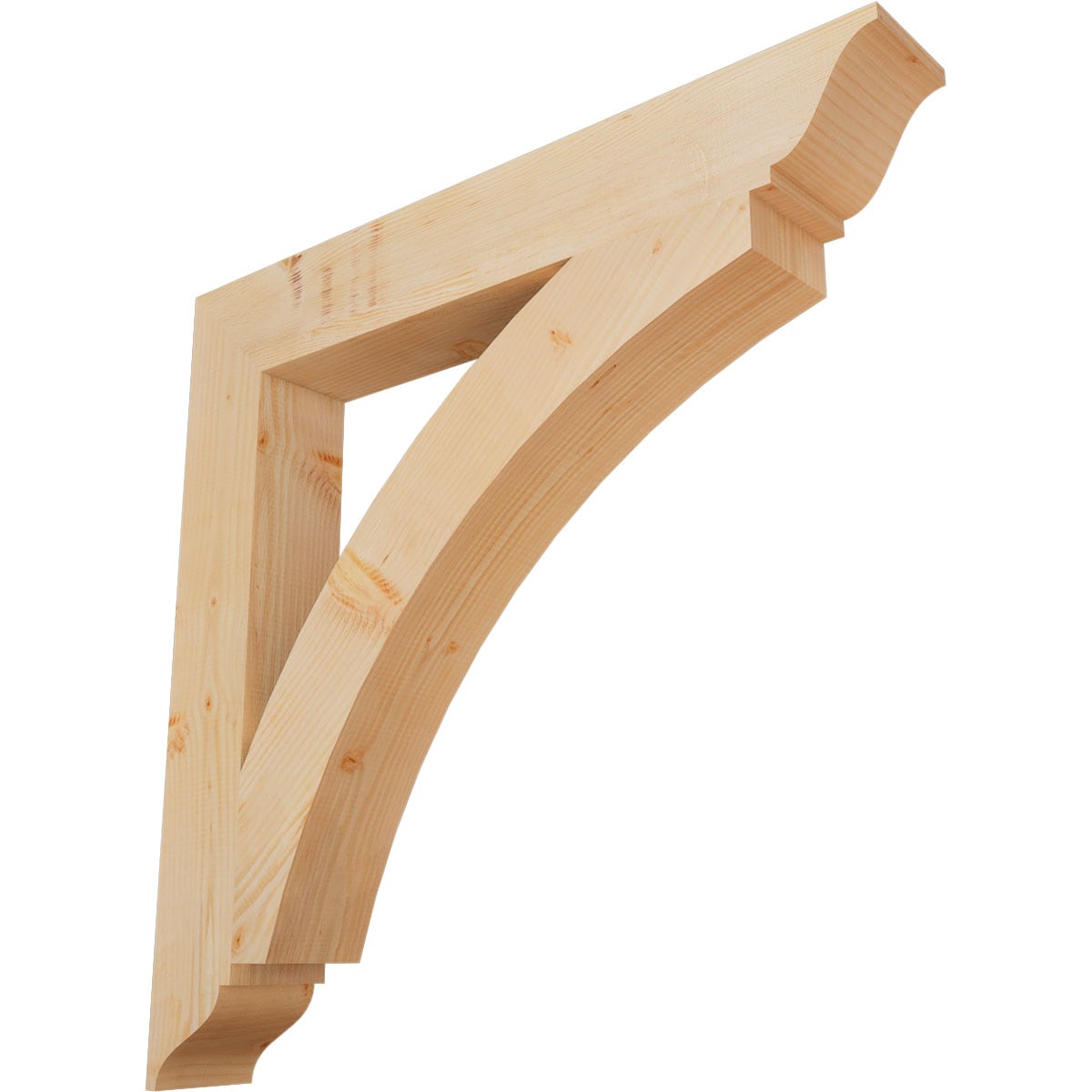 Ekena Millwork BKT06X42X42THR01SDF Thorton traditional smooth 5-1/2-in x 42-in x 42-in Douglas fir Brown Wood Standard bracket